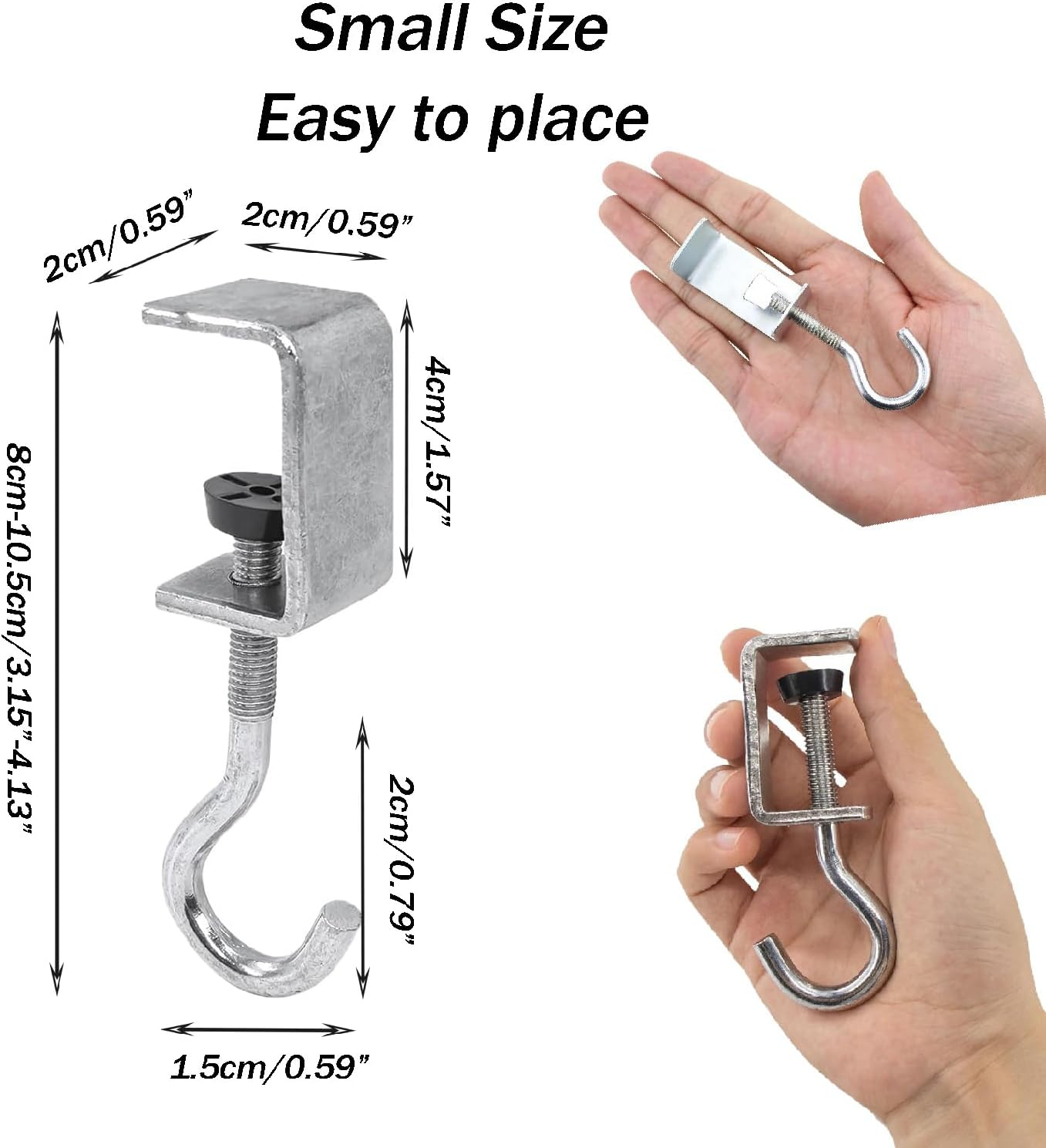 Wzenclave 6Pcs Desk Mount Hook and Schoolbag Holder Hook Clamps School Put Backpacks Headphone Hanger Stand School Put Backpack Artifact School Desk Hook Adjustable Elementary School Backpack Book image number 5