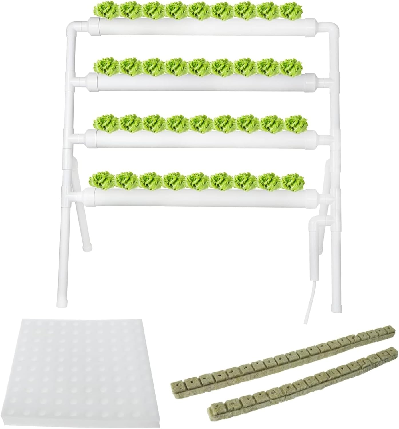 Hydroponic Site Grow Kit 36 Planting Sites Hydroponic Grow Kit Hydroponic Garden Plant Growing System with Rockwool Grow Baskets Sponges