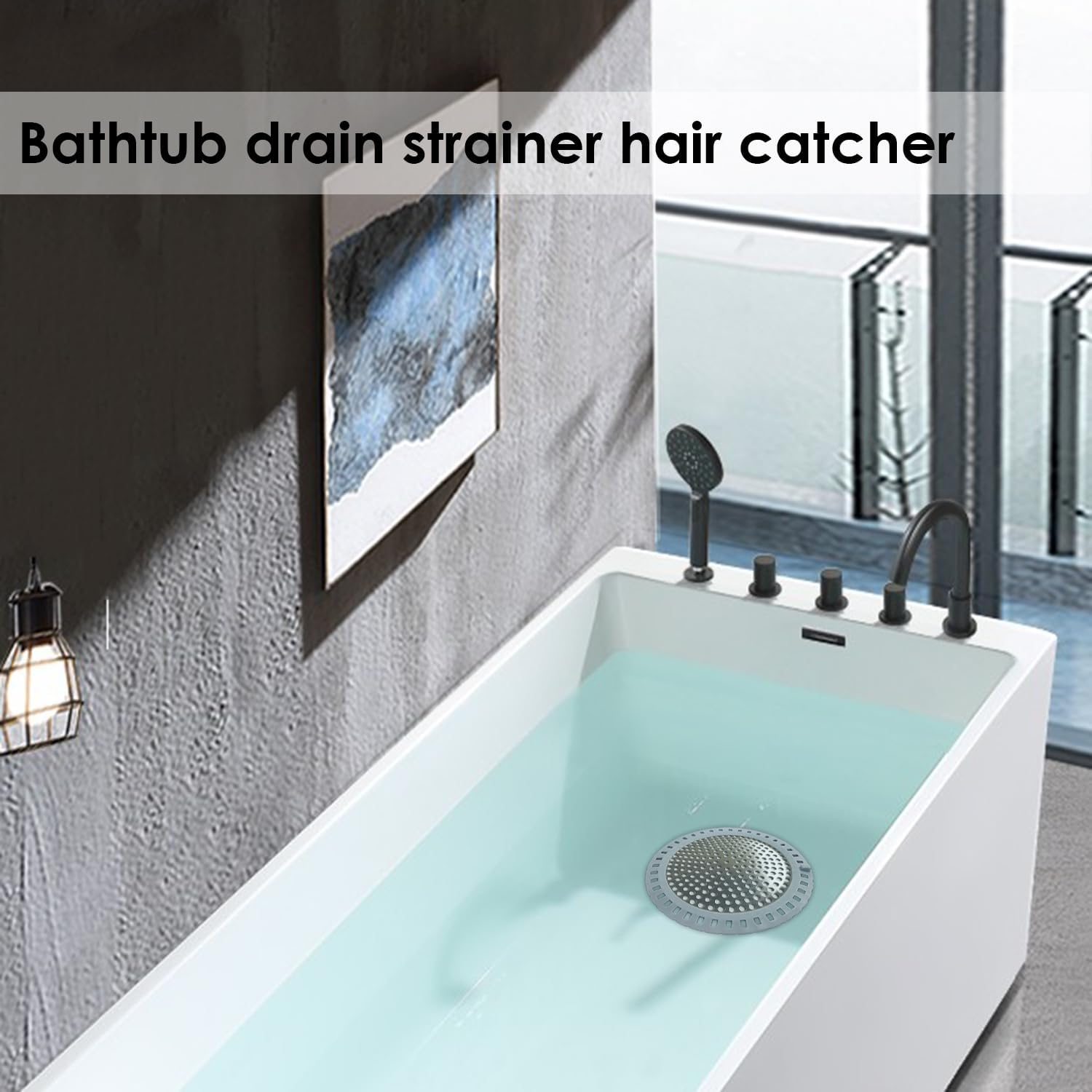 Drain Hair Catcher, Shower Hair Drain Catcher, Shower Drain Cover, Bathtub Drain Strainer, Tub Hair Catcher, Bathroom Sink Strainer Hair Trap Filter, Bathroom Drain Defender, Flat, Round