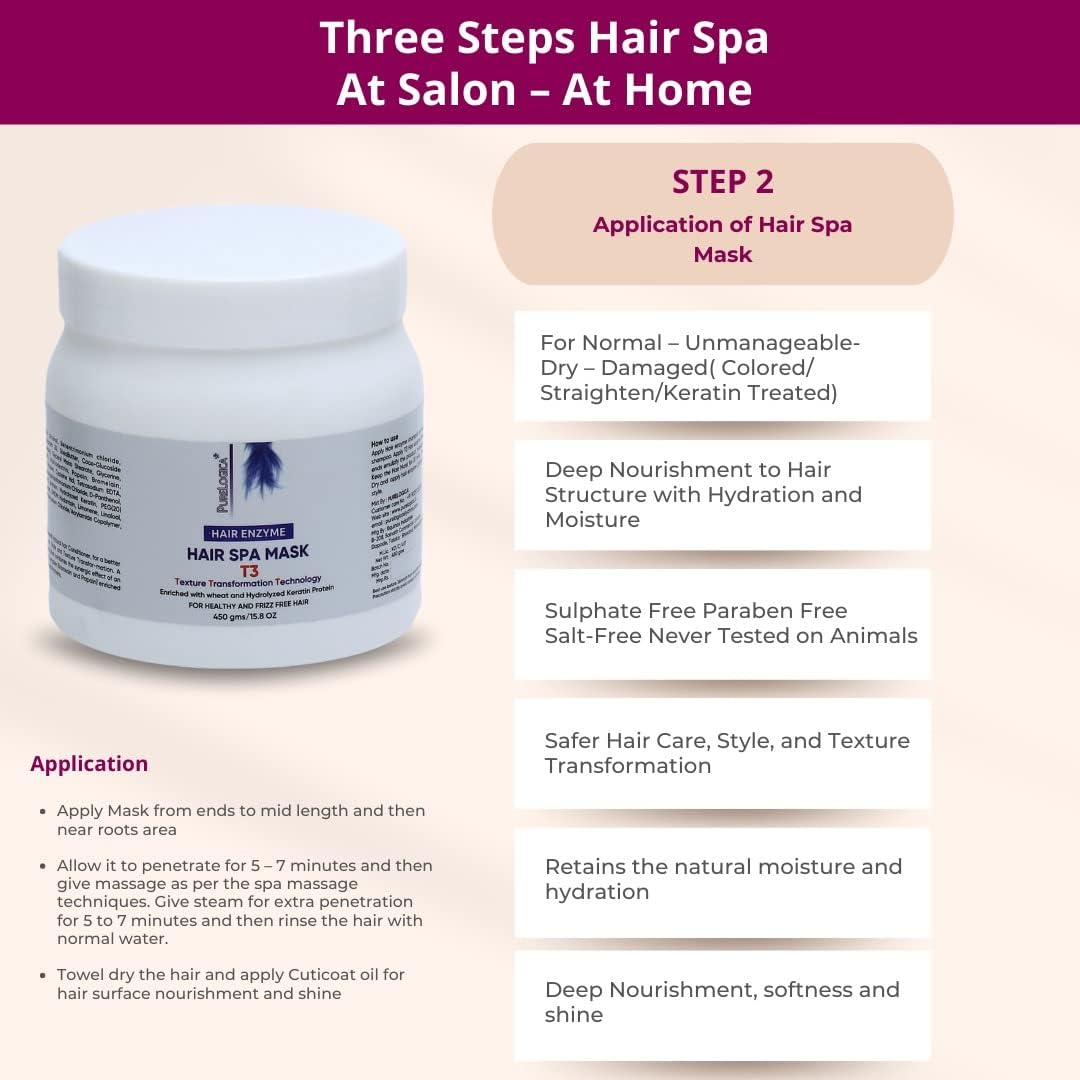 PURELOGICA Hair Spa Mask- T3 Hair Spa Smoothen Texture, Equalizes the Porosity and Locks the Moisture for Men and Women - 450Gm image number 1