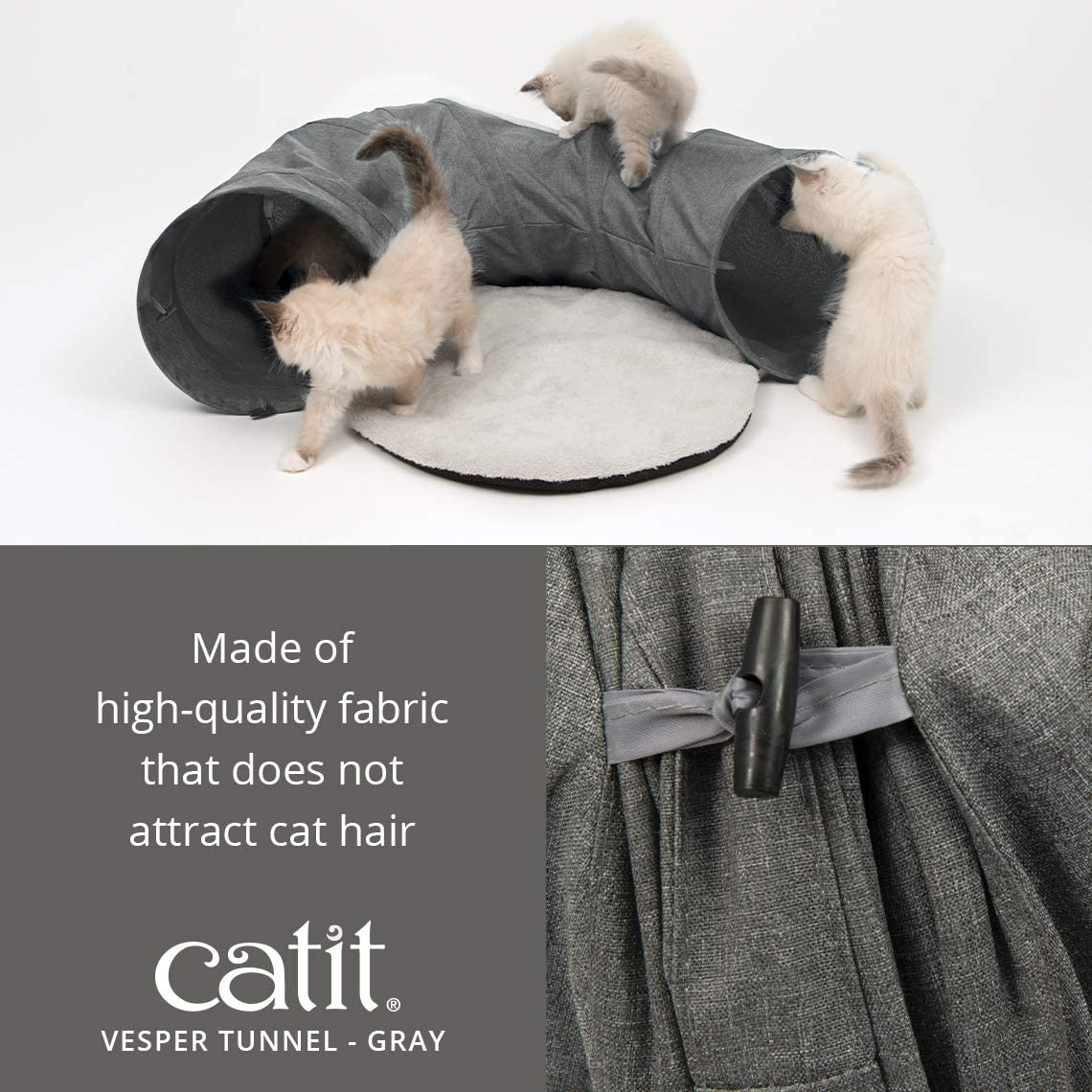 Catit Vesper Cat Tunnel, Cat Toy, Grey, 41996