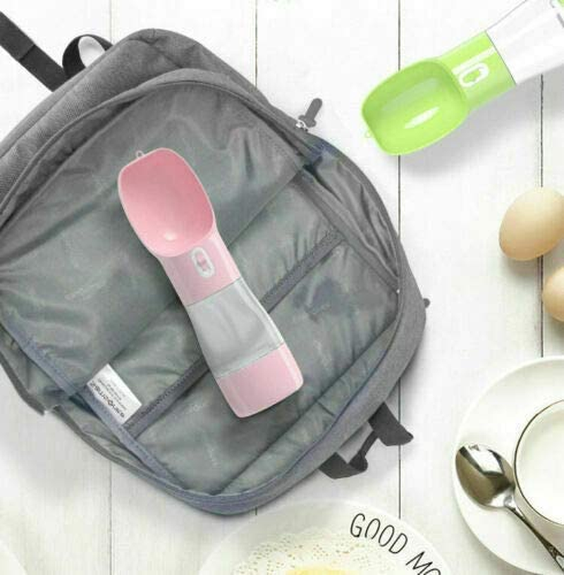 2 In1 Puppy Dog Cat Pet Water Bottle Cup Drinking Travel Outdoor Portable Feeder Bpa-Free Plastic for Outdoor Walking, Hiking, Travel (Pink) image number 3