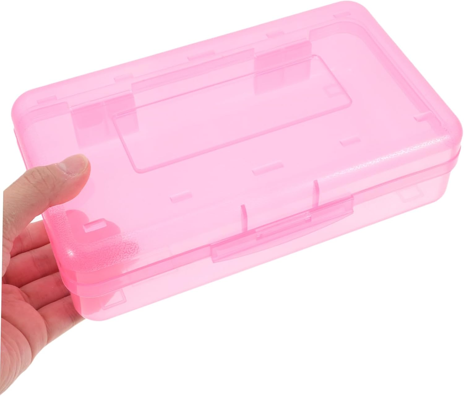 WEKAMOS 3Pcs Large Capacity Plastic Pencil Box for Markers and Crayons Stackable Stationery Storage Case for Boys and Girls Desk Accessories and Office Supplies image number 4