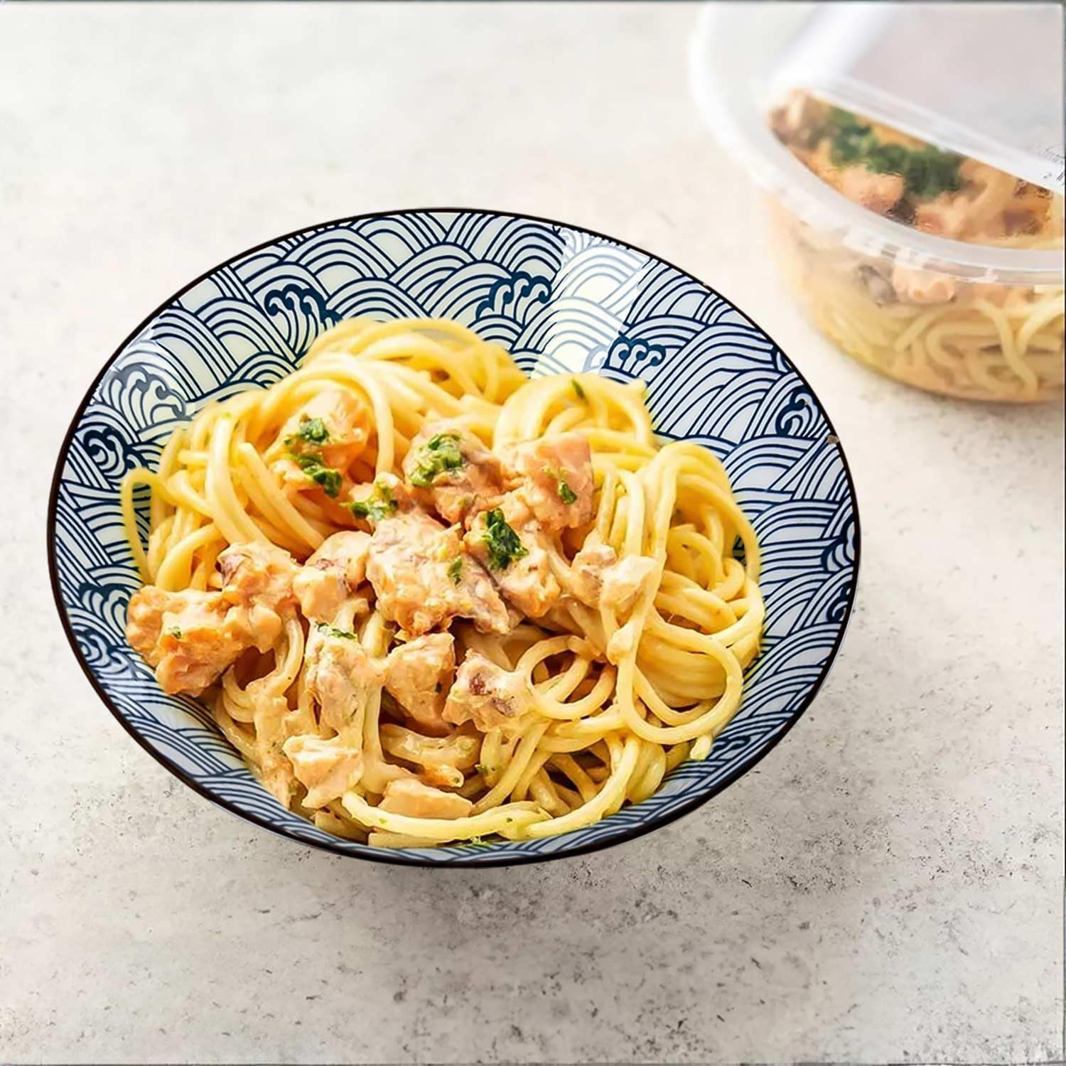 8 Inch Japanese Ramen Bowls, 38 Oz Cereal Bowls, Soup Bowls, Pho Bowls, Noodle Bowls, Blue and White Ceramic Bowls, Microwave Dishwasher Safe, Set of 4 image number 6