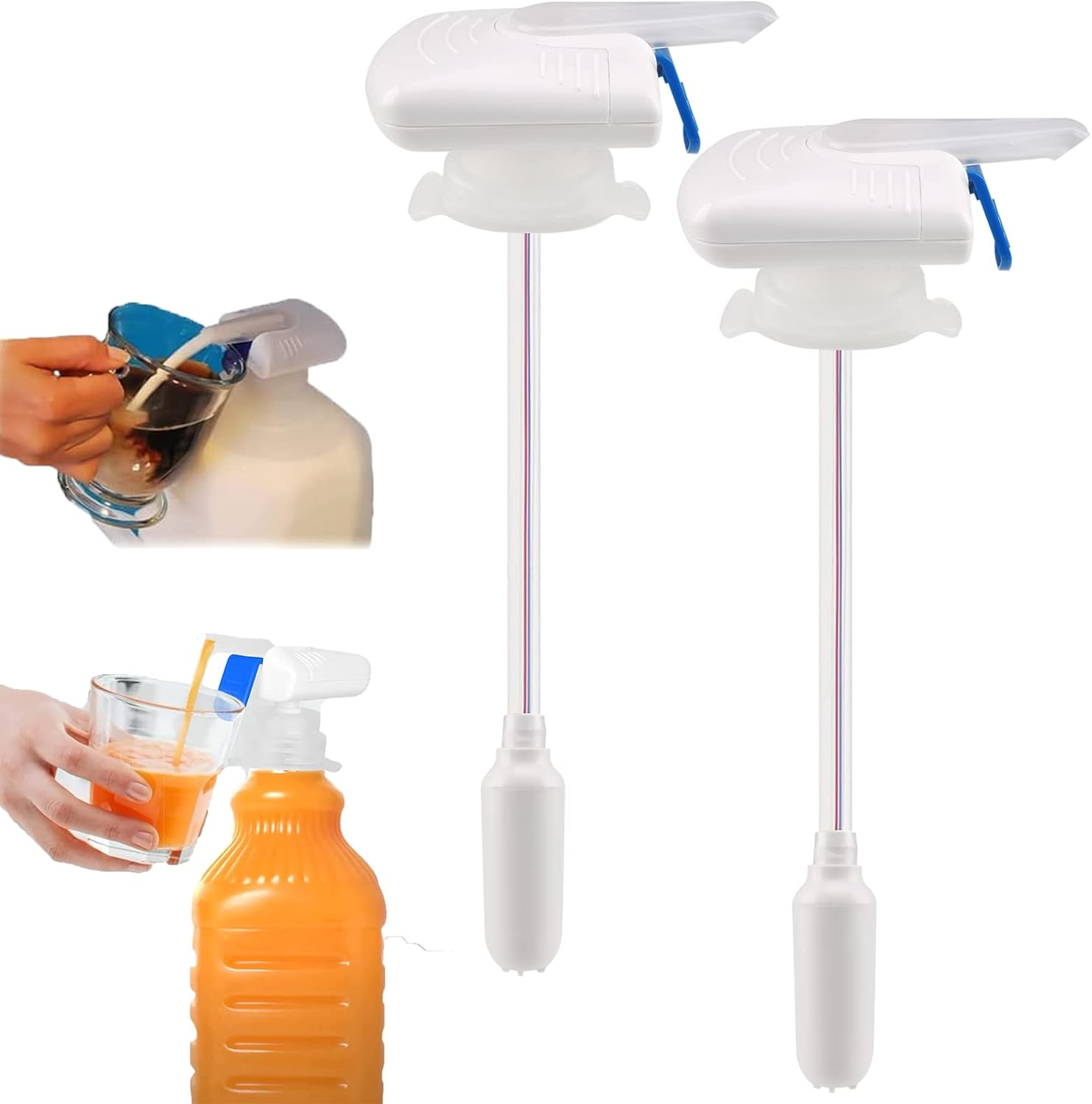 2 Pack Electric Drink Dispenser, Automatic Milk and Beer Tap, One-Handed Operation, Overflow Prevention, for Outdoor and Home Kitchens