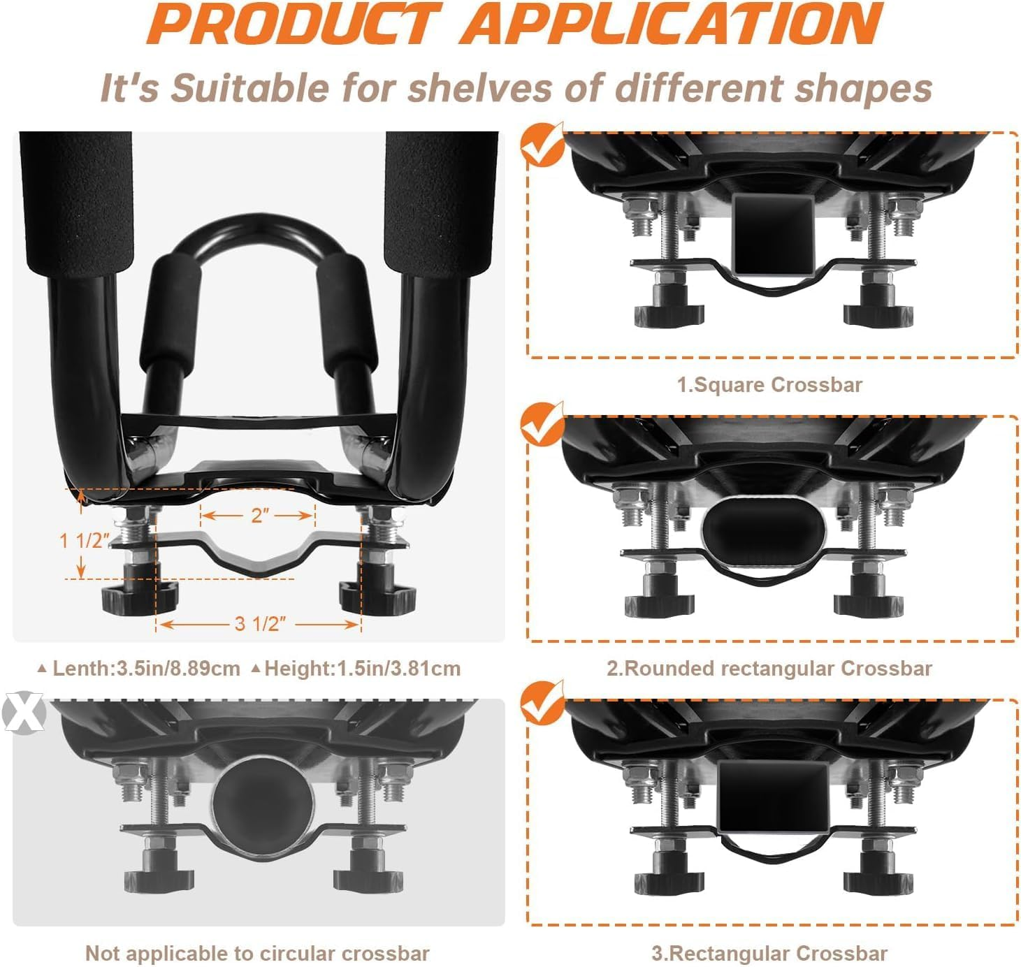 Kayak Roof Rack &ndash; Heavy Duty Canoe Carrier for Suv/Trucks | 75Lb Capacity | Anti-Rust Alloy Steel | Includes 2 Tie-Down Ropes | Fits Most Crossbars (Excludes Some Models) image number 1
