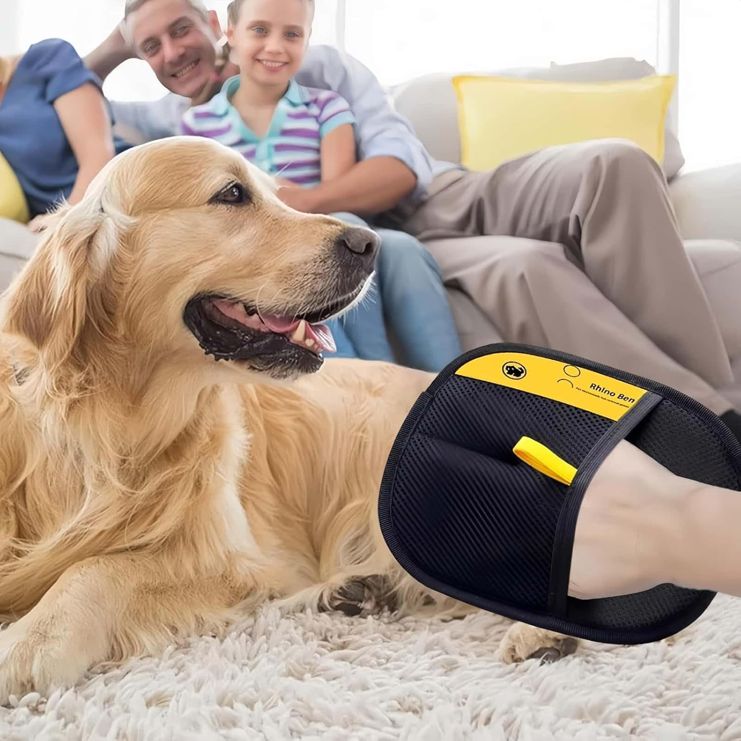 ARREBOL Pet Hair Remover Glove for Cats & Dogs, Reusable Electrostatic Pet Hair Removal Gloves Brush Tool for Carpet, Furniture & Couch image number 4