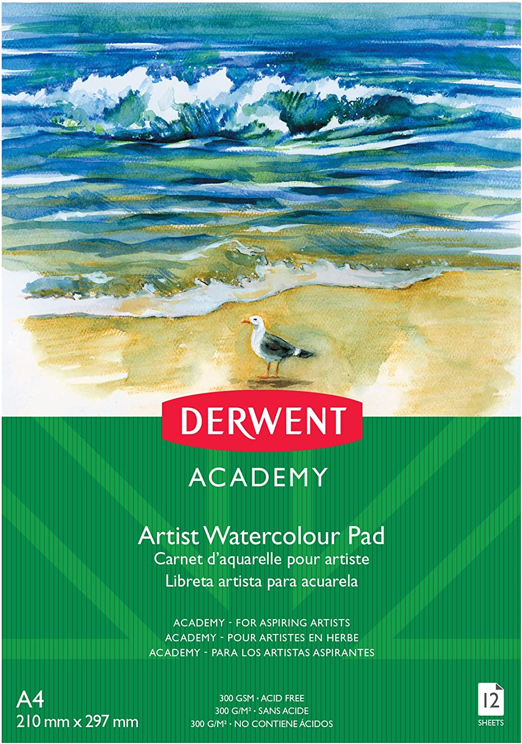 DERWENT(R) Academy Artist Watercolour Pad, Landscape A3 12 Sheets
