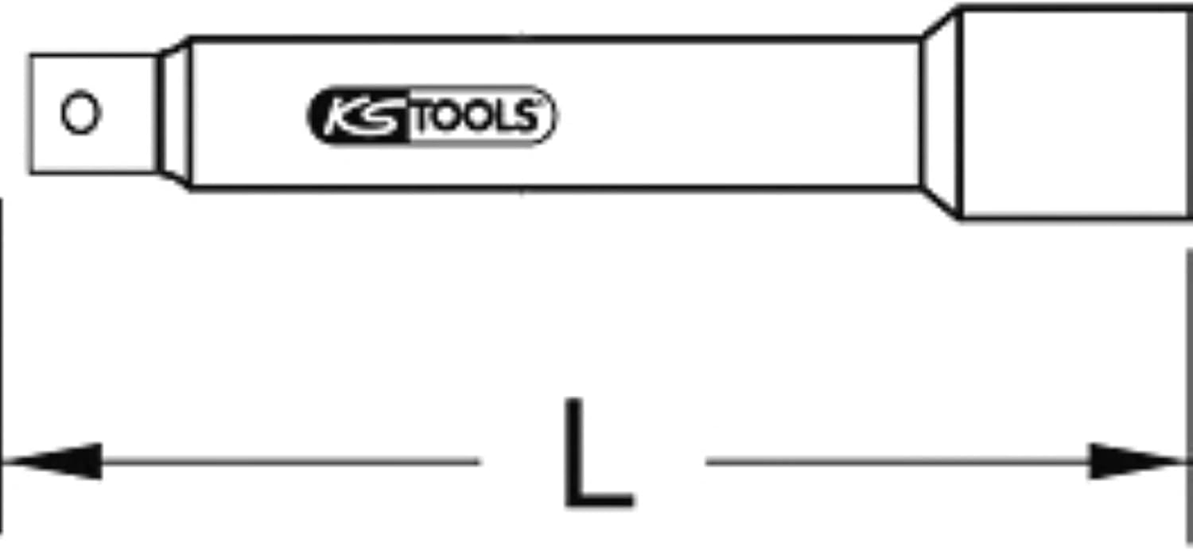 KS Tools 911.4883 3/8" Extension with Knurling, 300 Mm
