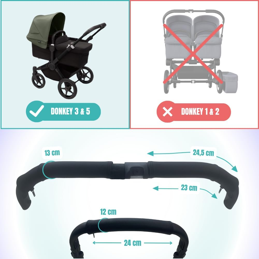 PROTEC TIF | PU Leather Cases Compatible with Bugaboo Donkey 3 & 5 | Mono | Fits over Original Cases |