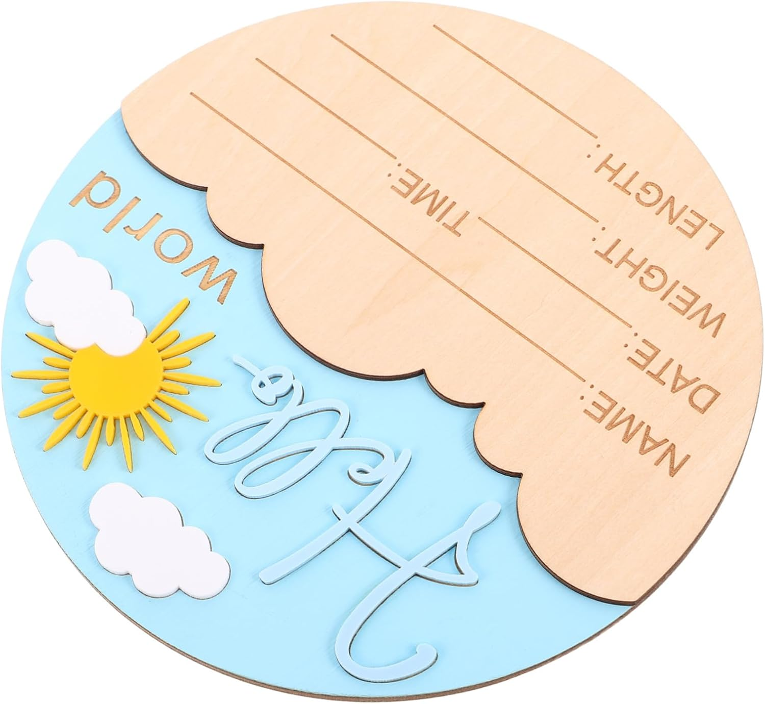 Wooden Newborn Announcement Sign Birth Name Plaque Unisex Welcome Photo Prop Shower Hospital Nursery Smooth Safe Keepsake