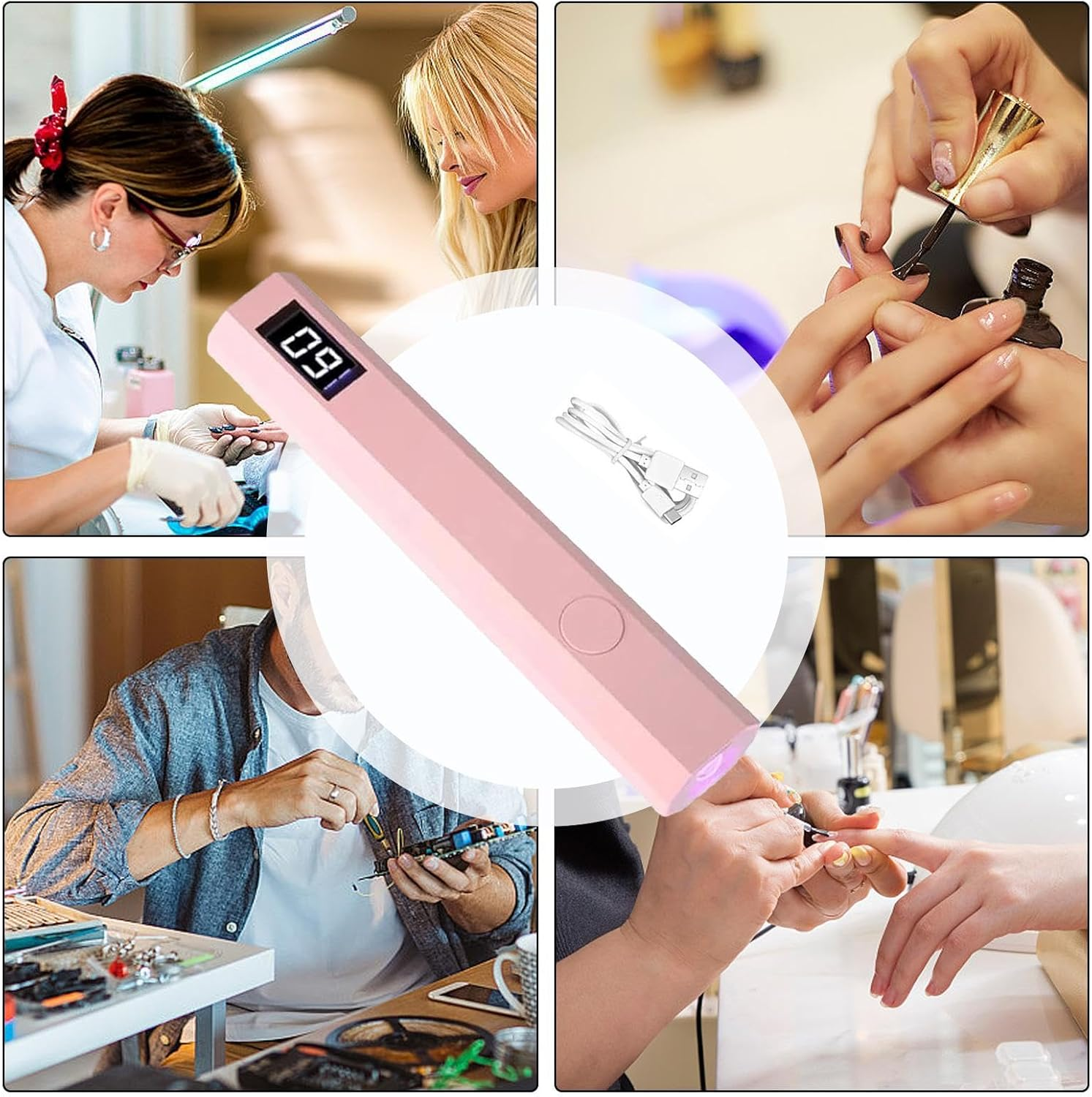 Rechargeable Gel Nail Lamp: Portable UV LED Nail Dryer, USB Charging Wireless Curing Device | Nail Dryer Lamp, Nail Polish Lamp for Manicure, Nail Lamp image number 3