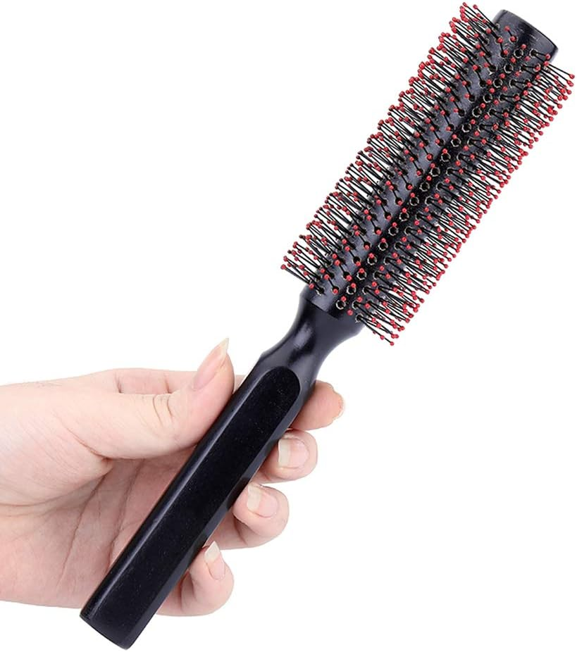Round Hair Brush for Blow Drying, Wooden Blowout Brush with Soft Nylon Bristles, for Medium or Short Hair image number 3
