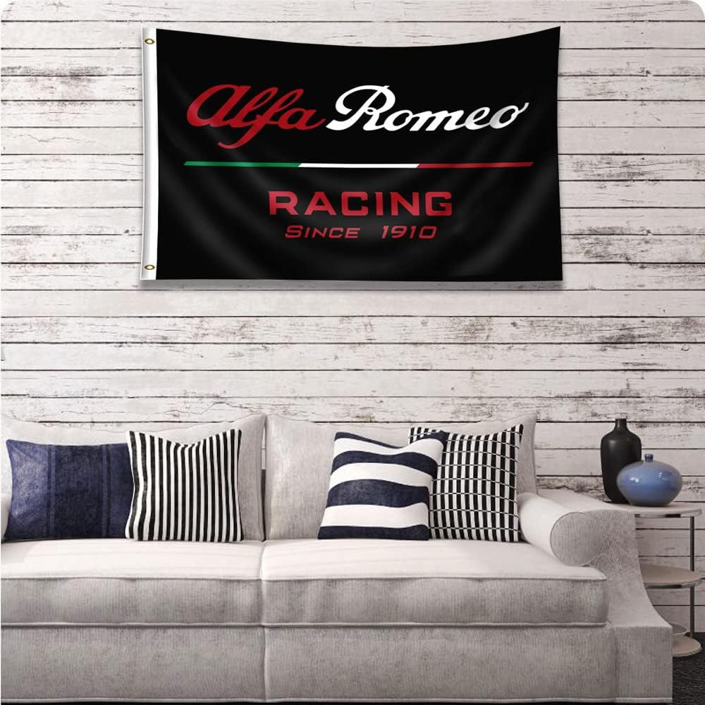 ENMOON Racing Car Banner Flag (3X5Ft,150D Poly,Anti-Fade) for Garage Man Cave Decor
