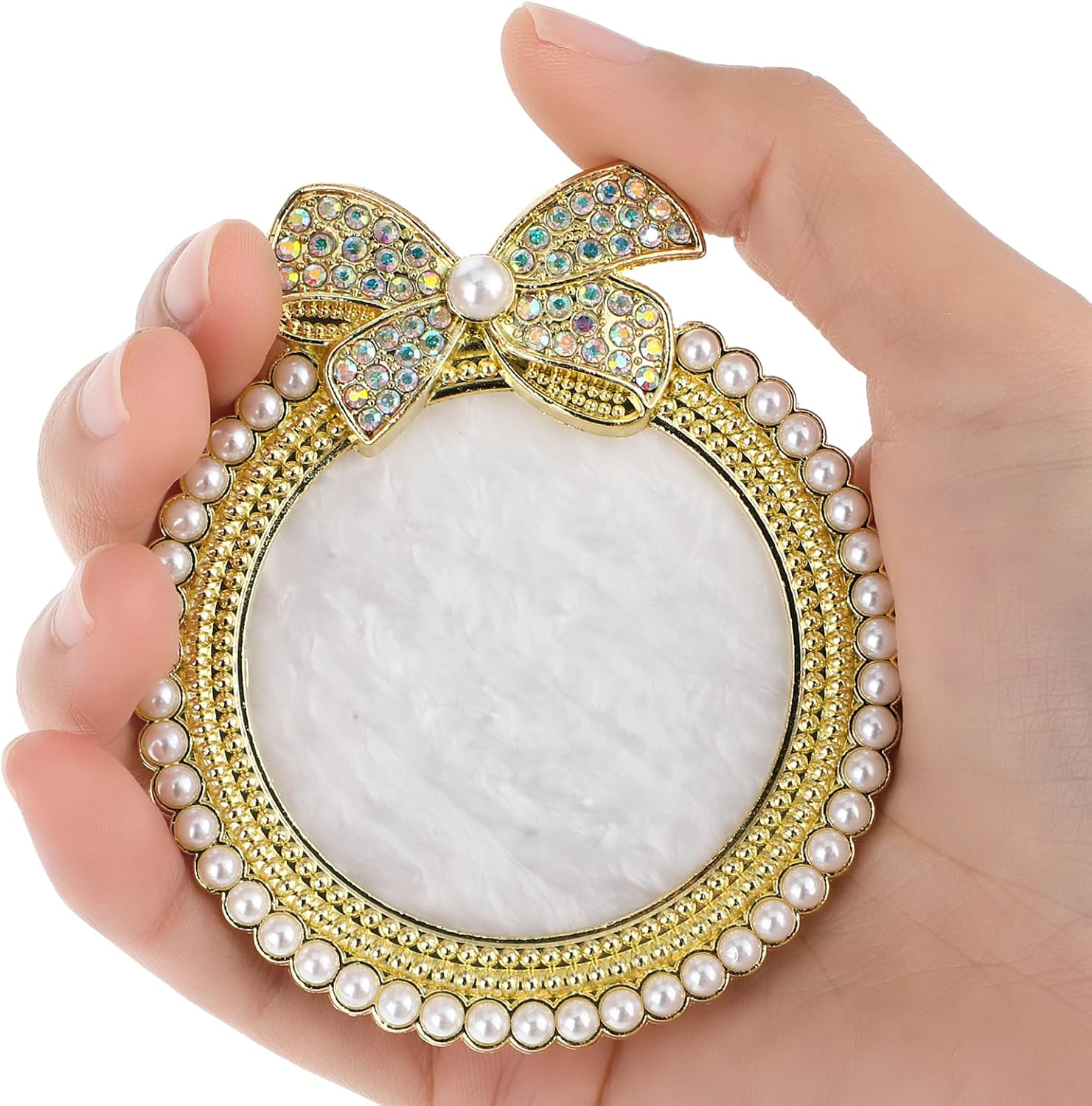 WLLHYF Resin Nail Art Palette Gold Edge Nail Holder Heart Shaped Color Makeup Foundation Mixing Tools Display Board Gel Nail Art Color Mixing Palette Painting Tray Manicure Tool - Gold image number 6