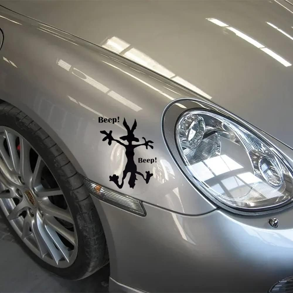 Dent Fix Car Decal - E Cartoon Coyote Splat Hitting Wall Door Cars Laptop Truck Bumper Window Decal Bandaid Sticker