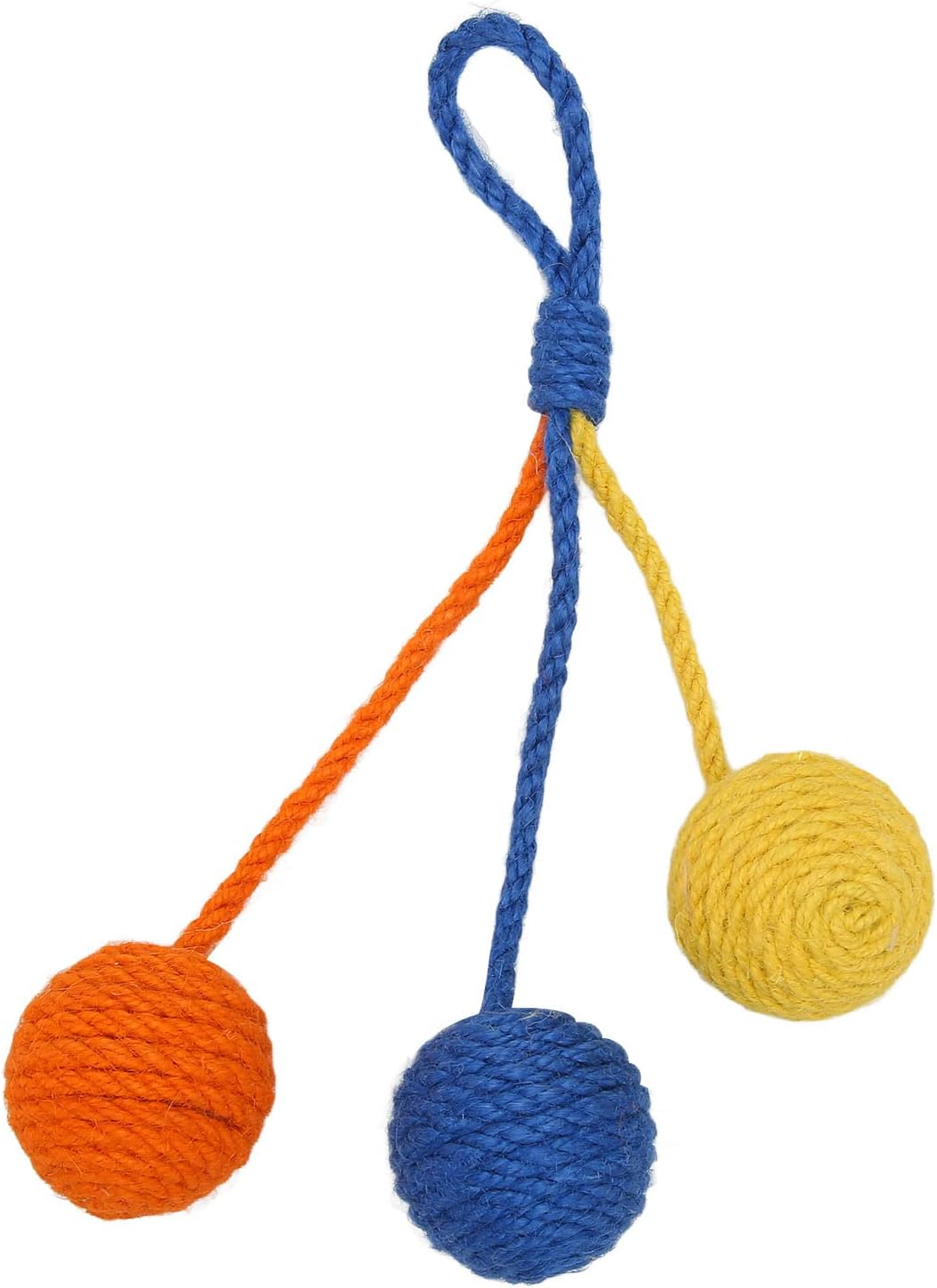 3Pcs Cat Yarn Balls, Comfortable Grinding Claws Bite Resistant Interactive Chewing Cat Rattle Ball for Cats to Scratch, Pat, Bite or Chase(B)