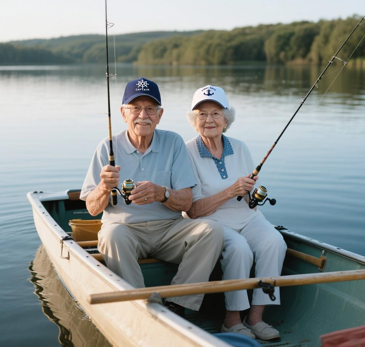 MINYJHZ Captain and First Mate Hat Pack, Boat Owner, Embroidered Adjustable Nautical Marine Sailor Baseball Caps