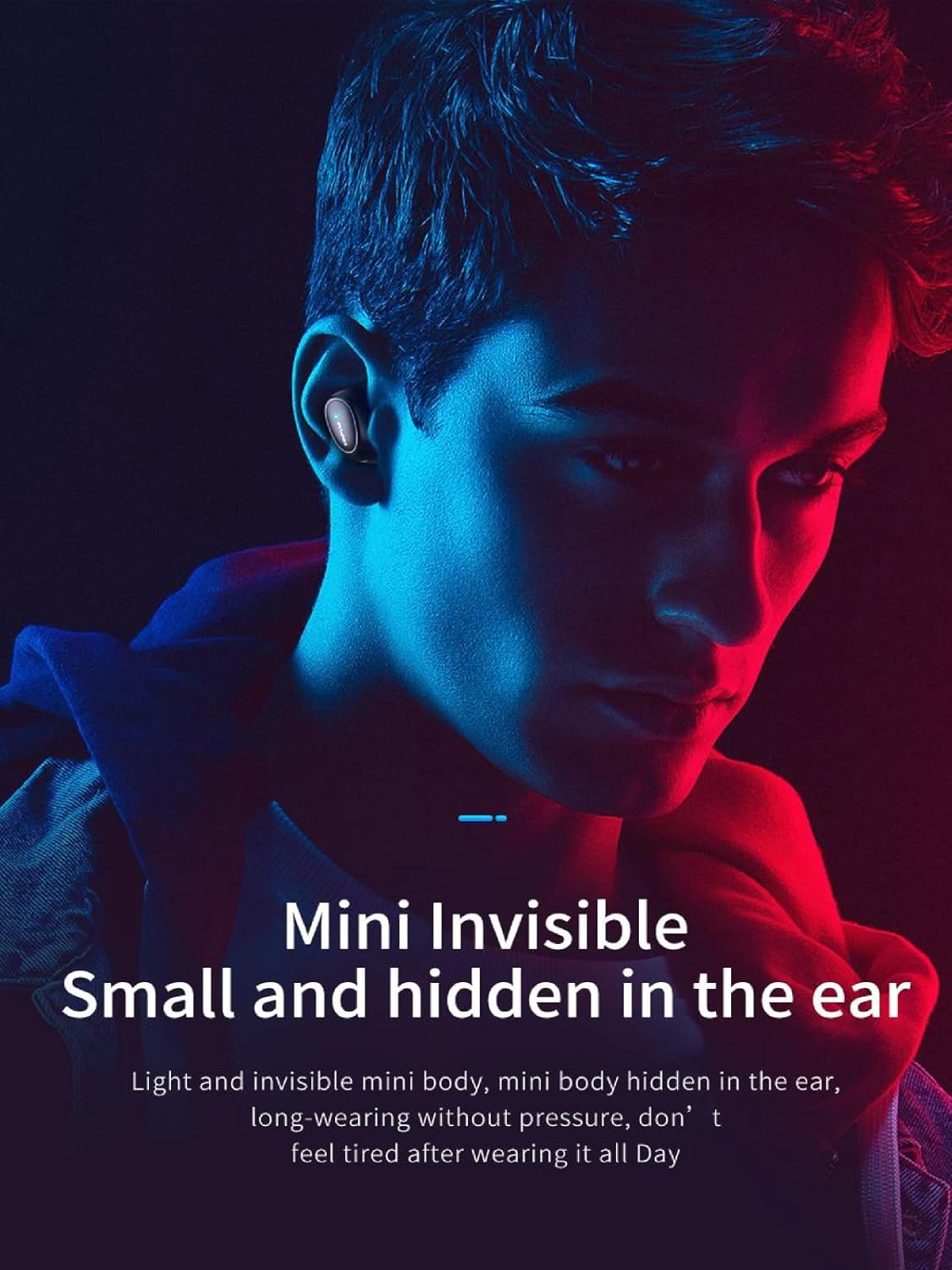 AWEI T16 Wireless Earbuds Bluetooth 5.3 Headphones, 37 Hrs Playback Stereo Ear Buds IPX6 Waterproof In-Ear Earphones, Bluetooth Earbuds with Mic Compatible with Iphone, Android, Laptops Black image number 2