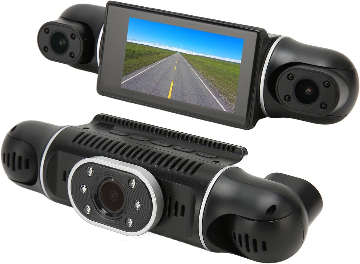 Dash Cam Front and Rear, 4 Channel Camera Car Recorder 3 Inch Display HD 1080P, IR Night Vision 360 Degrees Panoramic for Vehicle image number 2