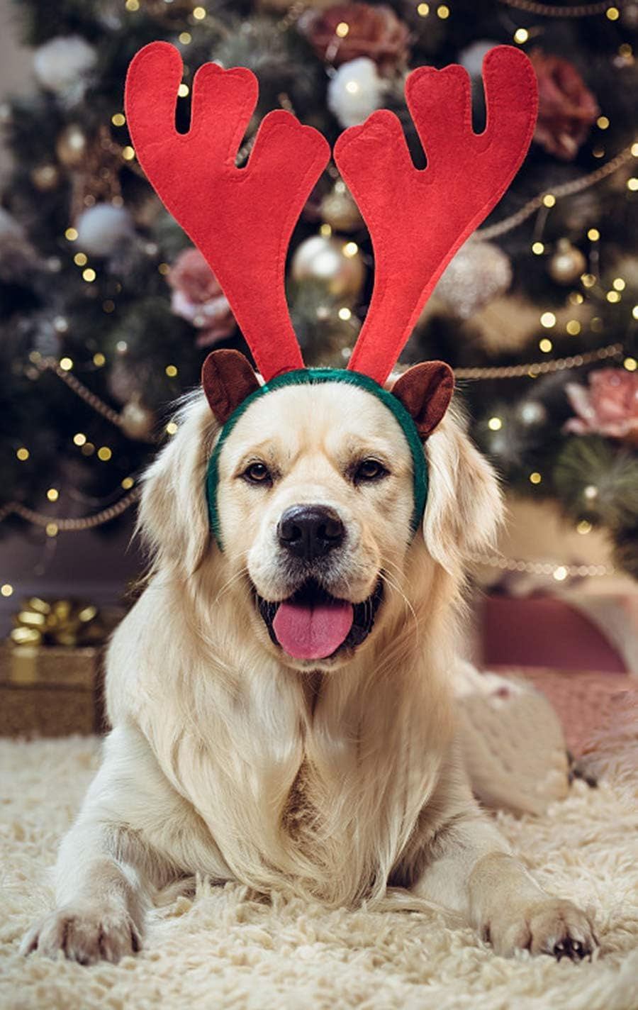 BWOGUE Dog Christmas Elk Reindeer Antlers Headbands Set Pet Christmas Costume Accessories Headwear for Medium Large Dogs image number 2