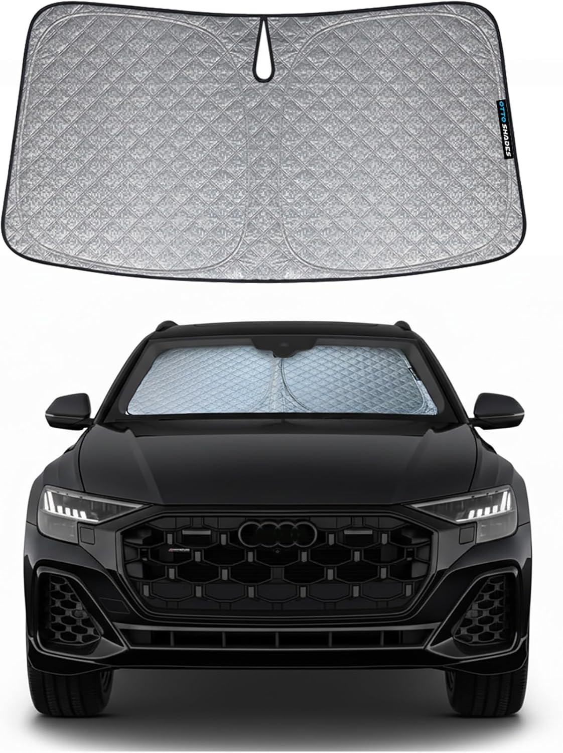 Patented Thick Windscreen Sunshade for Audi Q8 SQ8 2019-2026, 6-Layer Custom Fit, Maximum UV Protection & Heat Shield | Foldable Front Window Sunshade & Sun Visor Accessories image number 6