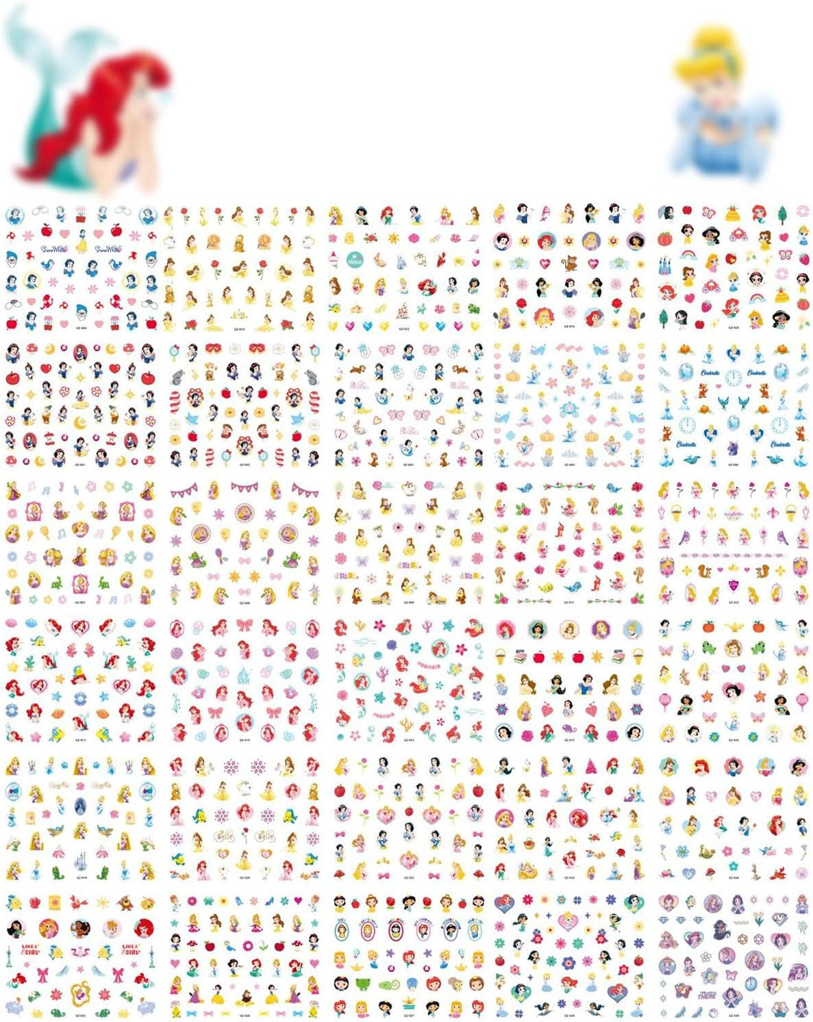 SCJJZ 30 Sheets Nail Stickers Self-Adhesive Mermaid Princess Nail Design Self-Adhesive Nail Stickers Nail Design Accessories Nail Stickers for DIY Decorations, Manicure, Mobile Phone Cases image number 3