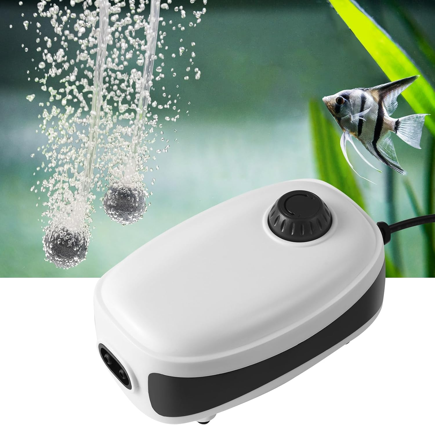 4W 5W Aquarium Air Pump, Dual Outlets Fish Tank Air Pump, 6L/Min 10L/Min Quiet Aquarium Bubbler for 1-600L Fish Tank image number 5