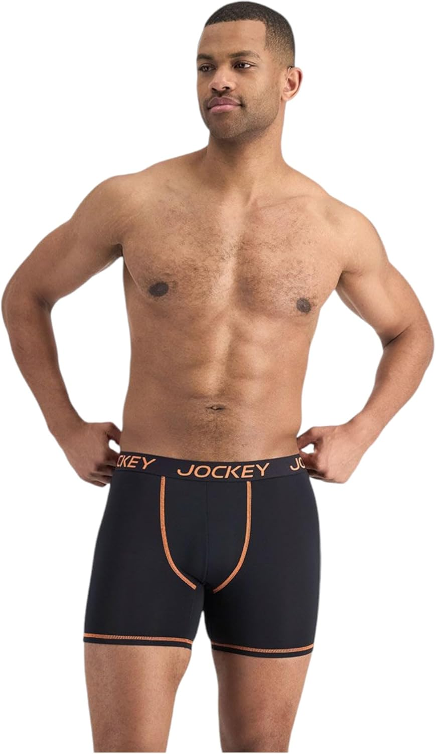 Jockey 2 X Mens Performance Active Midway Micro Trunks Black Underwear L image number 4
