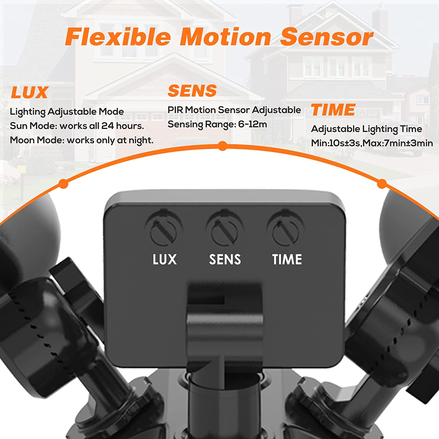 ALUSSO 25W LED Outdoor Security Light with Motion Sensor, PIR Light IP54 Waterproof outside Floodlight,3000K 4000K 6500K 3 Colors Adjustment,Suitable for Porch, Garage, Courtyard