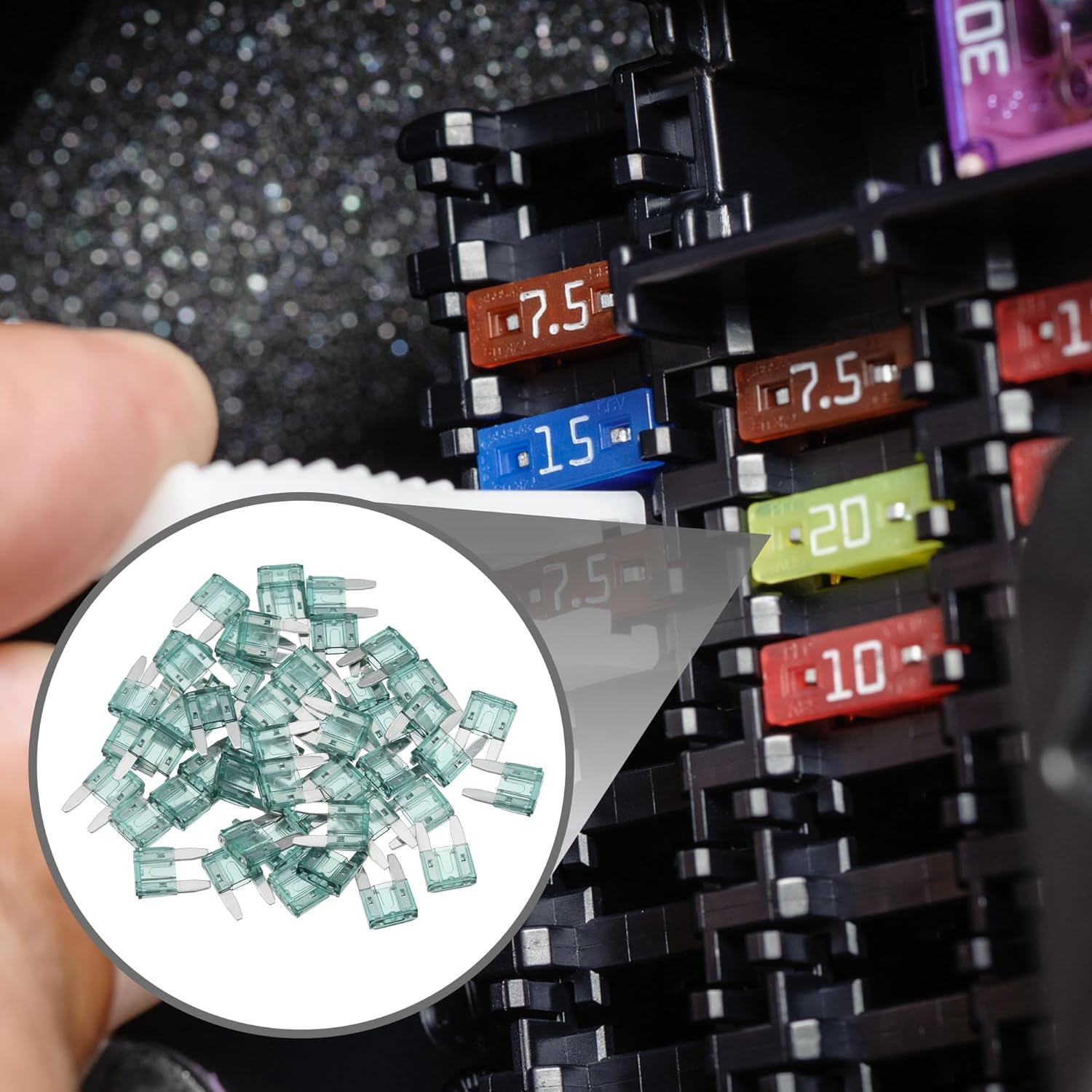 X AUTOHAUX 50 Pcs Mini 1AMP APM/ATM Universal Car Fuse Blade Style Fuses Short Circuit Protection - Automotive Car Boat Truck SUV RV - Plastic Metal Green image number 6