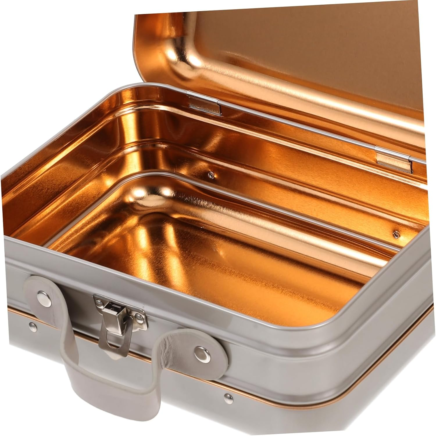 Tinplate Portable Case Craft Storage Box Handle Decorative Key Box for Desktop Organizer image number 4