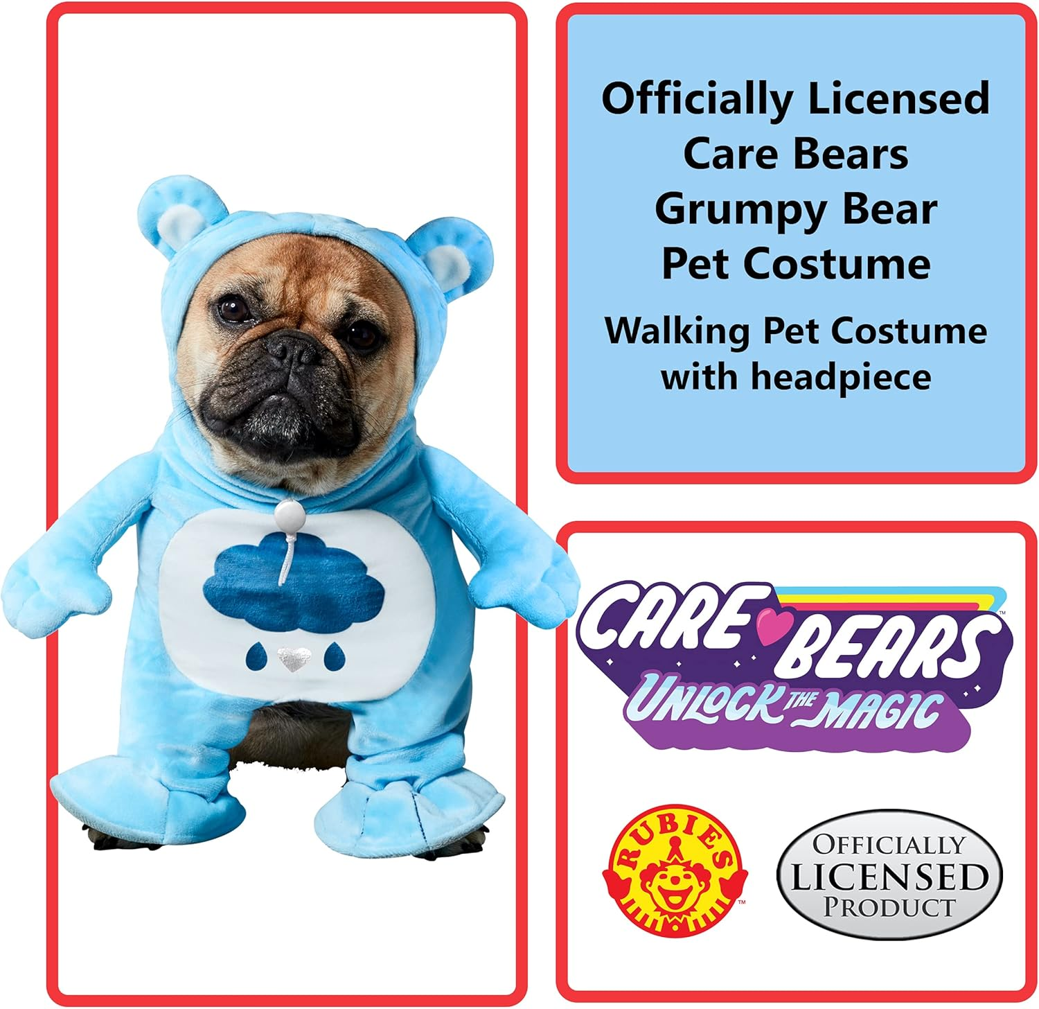 Care Bears: Grumpy Bear Pet Costume for Dogs or Cats by Rubies, Medium image number 5