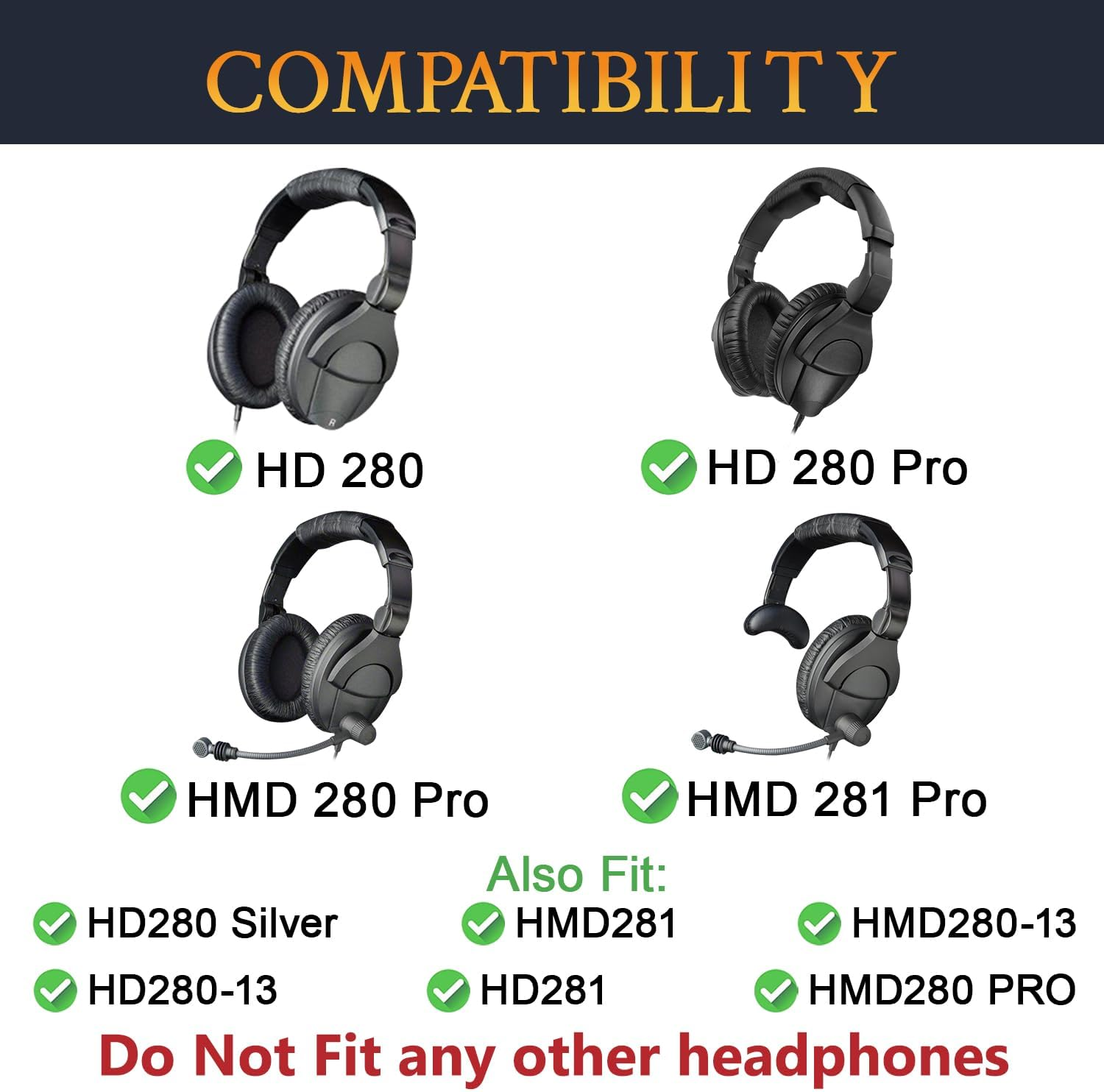 SOULWIT Cooling Gel Earpads Replacement for Sennheiser Hd280/Hd280-13/Hd280-Pro/Hd281/Hmd280/Hmd280 Pro/Hmd280-13/Hmd281/Hmd281 Pro Headphones, Ear Pads Cushions with Noise Isolation Foam - Black image number 1