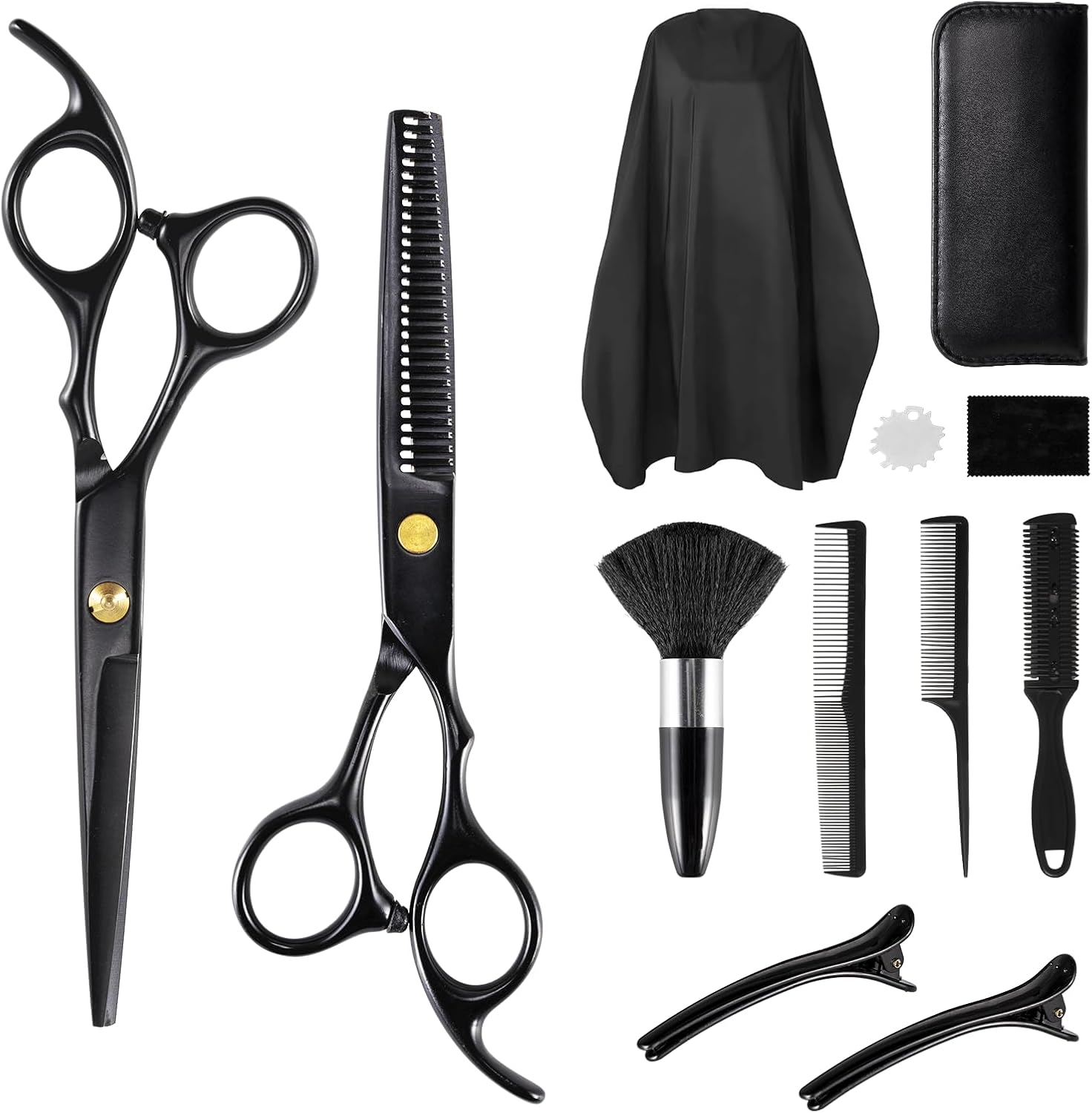 Hairdressing Scissors Set, 6.7 Inch Hair Cutting Scissors, Hair Scissors Thinning Scissors Set, Professional Hair Cutting Scissors for Women, Men, Children, Pets, Hairdressing Accessories for Hair and Beard, Hairdressing Cape, Comb