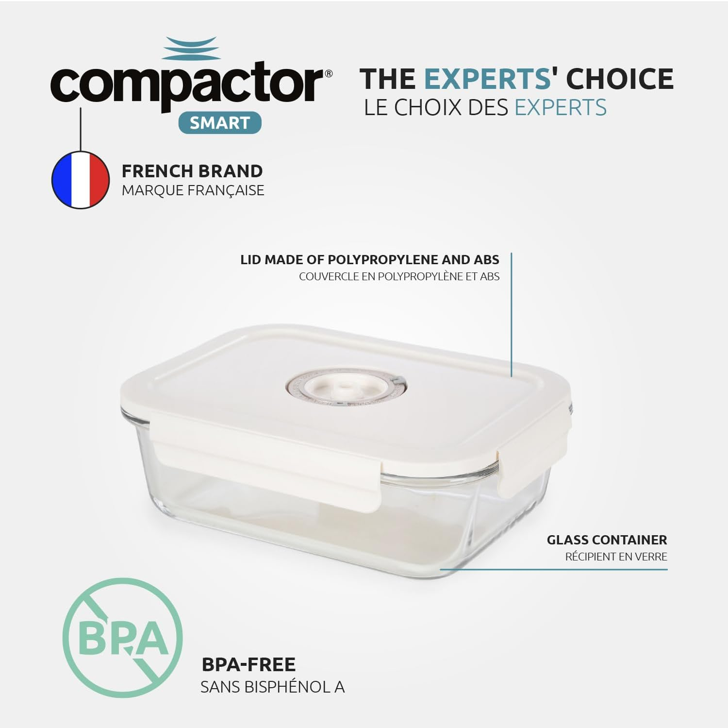 Pack of 3 Glass Vacuum Food Containers + Integrated Date Display and Pump image number 6