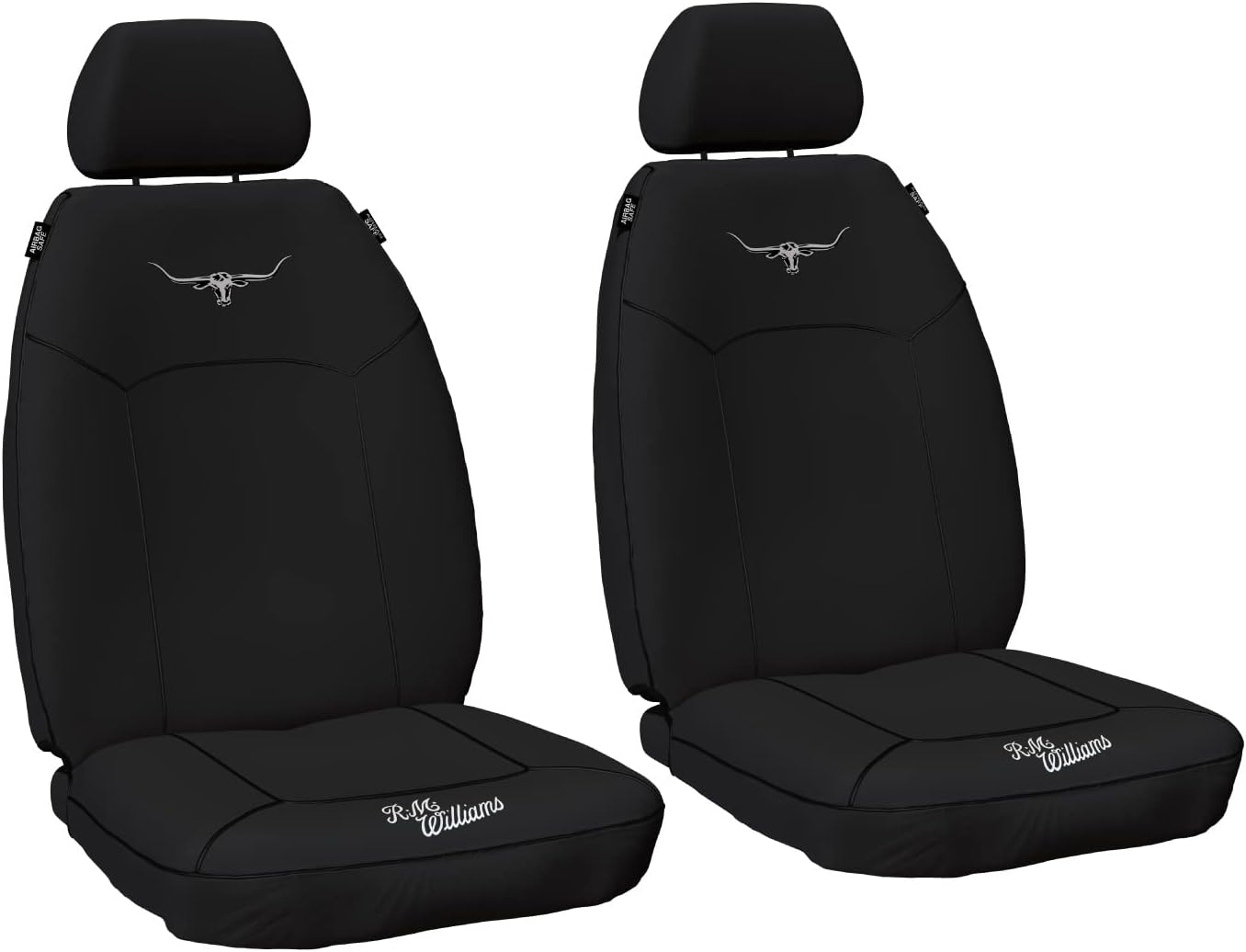 Sperling RM Williams RMW Longhorns Black Canvas Front Car Seat Covers Universal