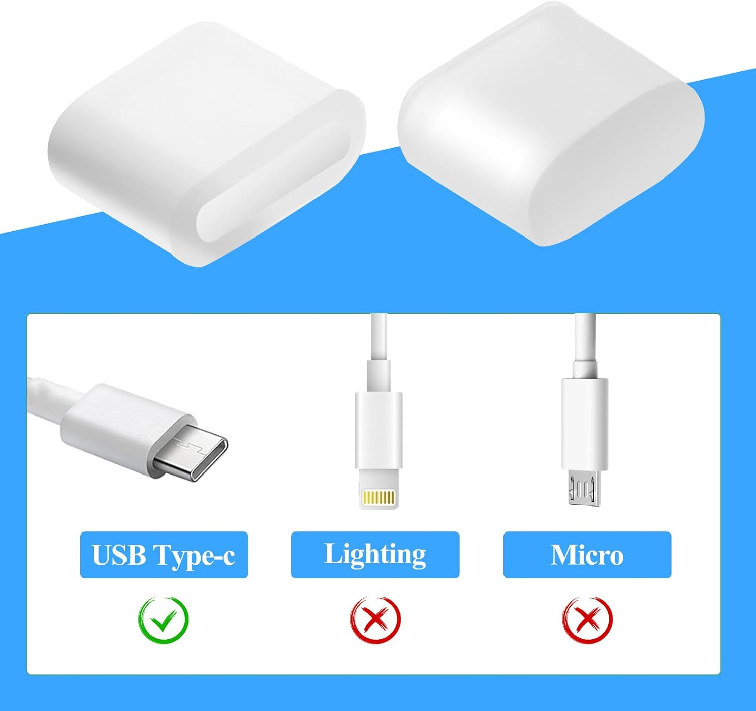 20 Pcs USB C Dust Caps, Transparent Silicone Type C Anti-Dust Plug Charging Port Protector Cover for Any Type-C Charging Male Port