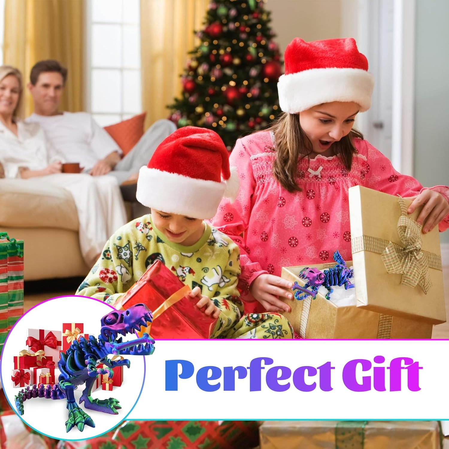 3D Printed Dinosaur Toy Bone, Skeleton Dinosaur Toy, Realistic Dragon Toy, Freestanding Collectible Figures, Fidget Toy for Autism/Adhd, Home Office Decoration image number 1