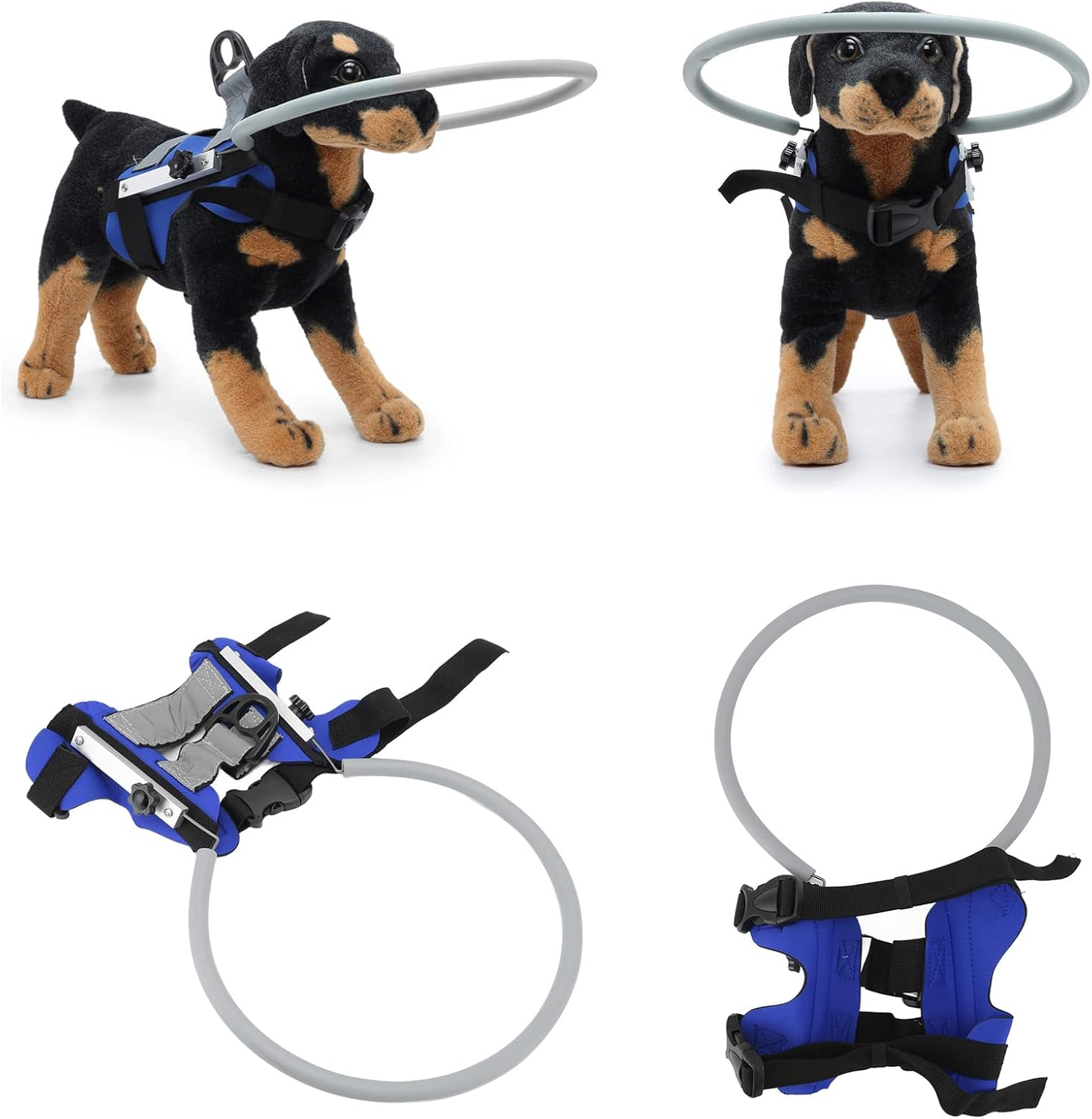 Pet Blind Halo Harness Guiding Device Practical Adjustable Lightweight Collision Avoidance, Pet anti Collision Ring with Reflective Effect for (Blue) image number 1