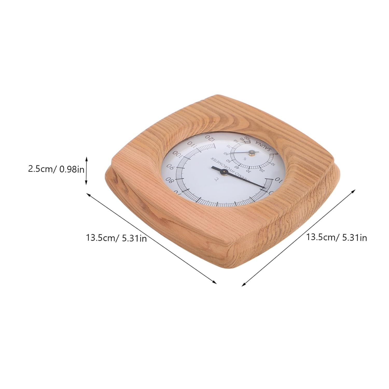 Sauna Thermometer Hygrometer Wall-Mounted Wood Indoor Temperature Humidity for Sauna Bathroom Steam Moisture Resistant Accessory image number 3