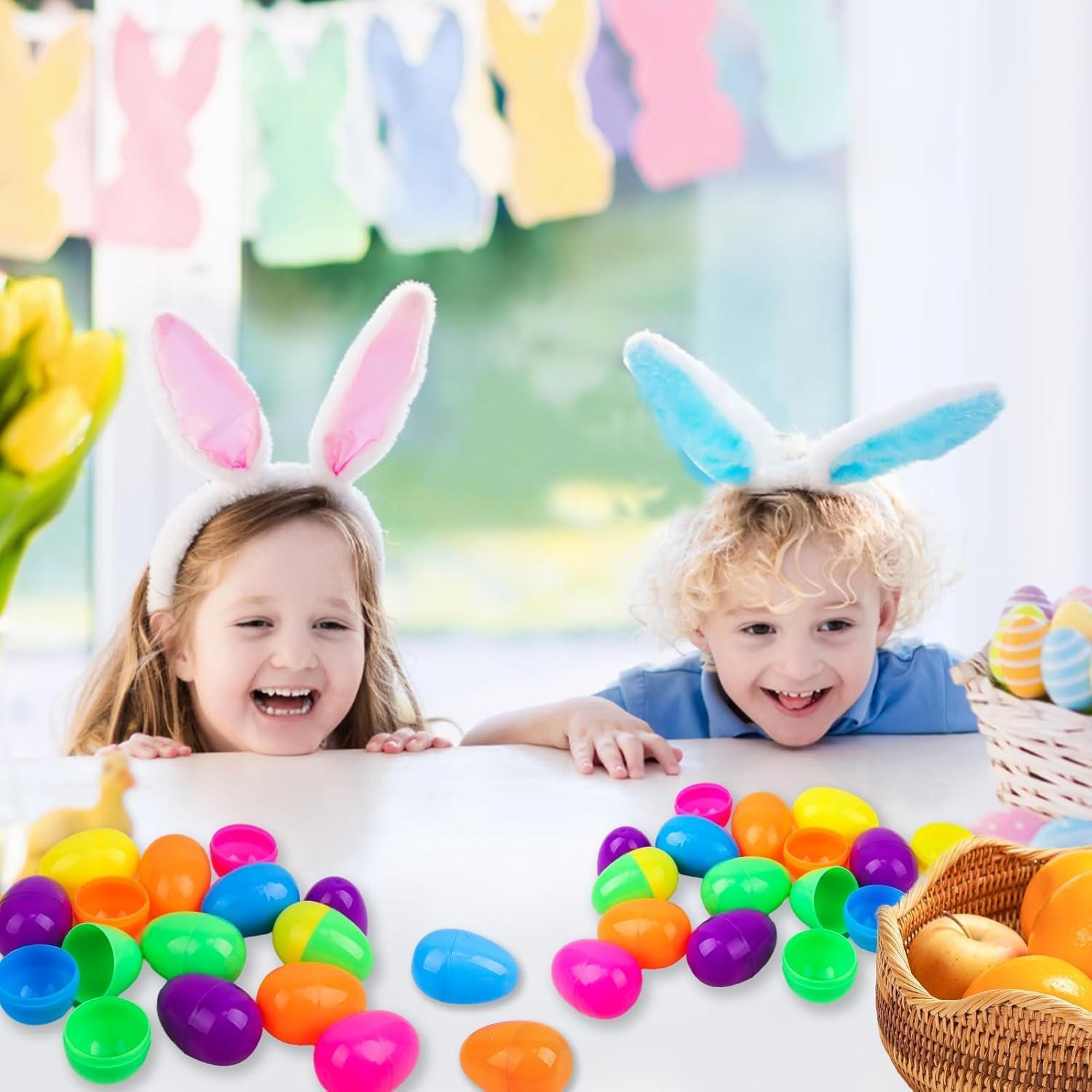 Fyvadio Fillable Eggs, 24PCS Empty Plastic Egg, Colourful Refillable Plastic Surprise Eggs, Holiday Candy & Surprises Gift Box - Easter Egg Hunts Hanging Decor (6 Colors) image number 2