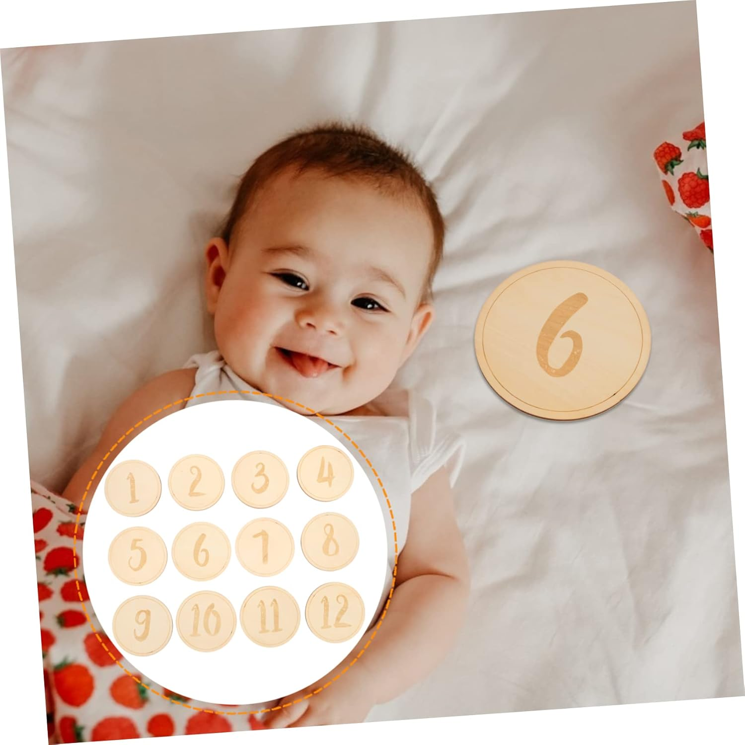 SHOWERORO 12Pcs Milestone Cards Memory Photo Cards for Newborn Photography Celebrate Monthly Growth Milestones for Pregnancy Announcements image number 4
