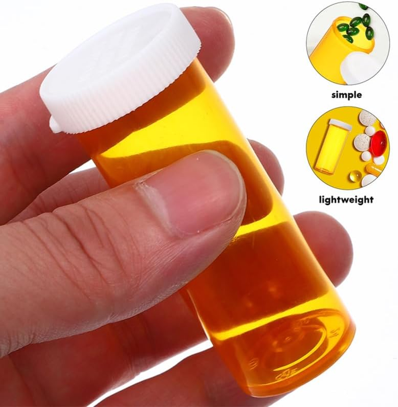 Baluue 10 Pack Empty Pill Bottle, Multi-Functional Plastic Medication Protable Storage Containers with Lids Waterproof Clear Pill Case for Vitamins and Supplements