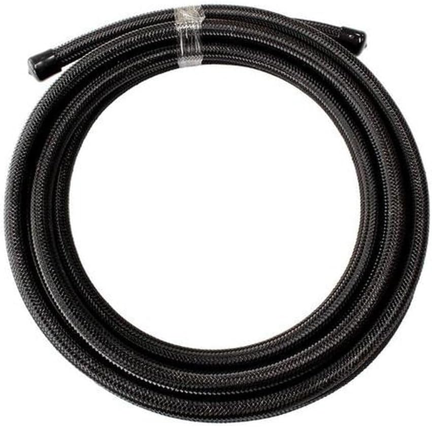 Aeroflow AF200-06-2MBLK SS Teflon Braided Hose -6An 2M Black Stainless 11.3Mm OD