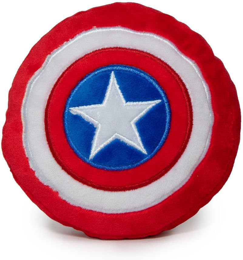 Buckle-Down Dog Toy Plush Captain America Shield Red White Blue White 8" X 6" image number 3
