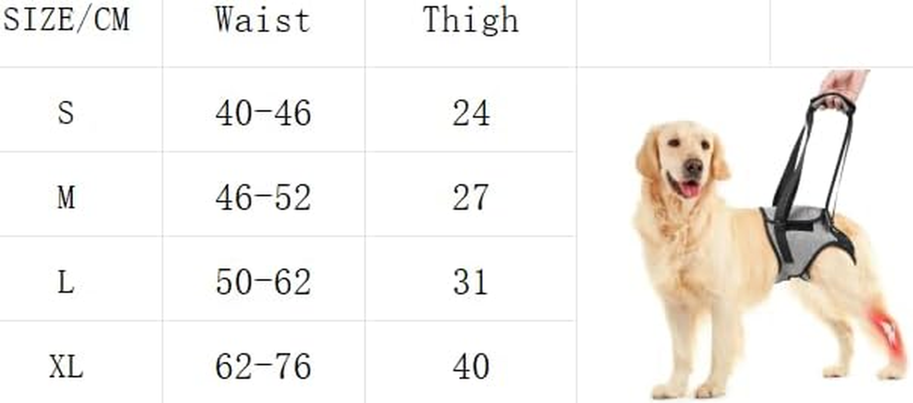 Dog Lift Harness for Back Legs, Adjustable Help Em up Harness for Elderly Injured Arthritic Senior Disabled Dogs, Pet Auxiliary Harness for Walking Climbing (Grey, XL) image number 2