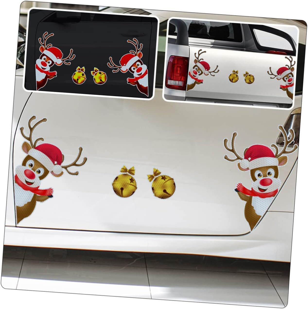 Elk Bell Refrigerator Magnet Christmas Decorations Indoor Car Decorative Stickers Vehicle Decorative Decals Xmas Party Decor image number 4