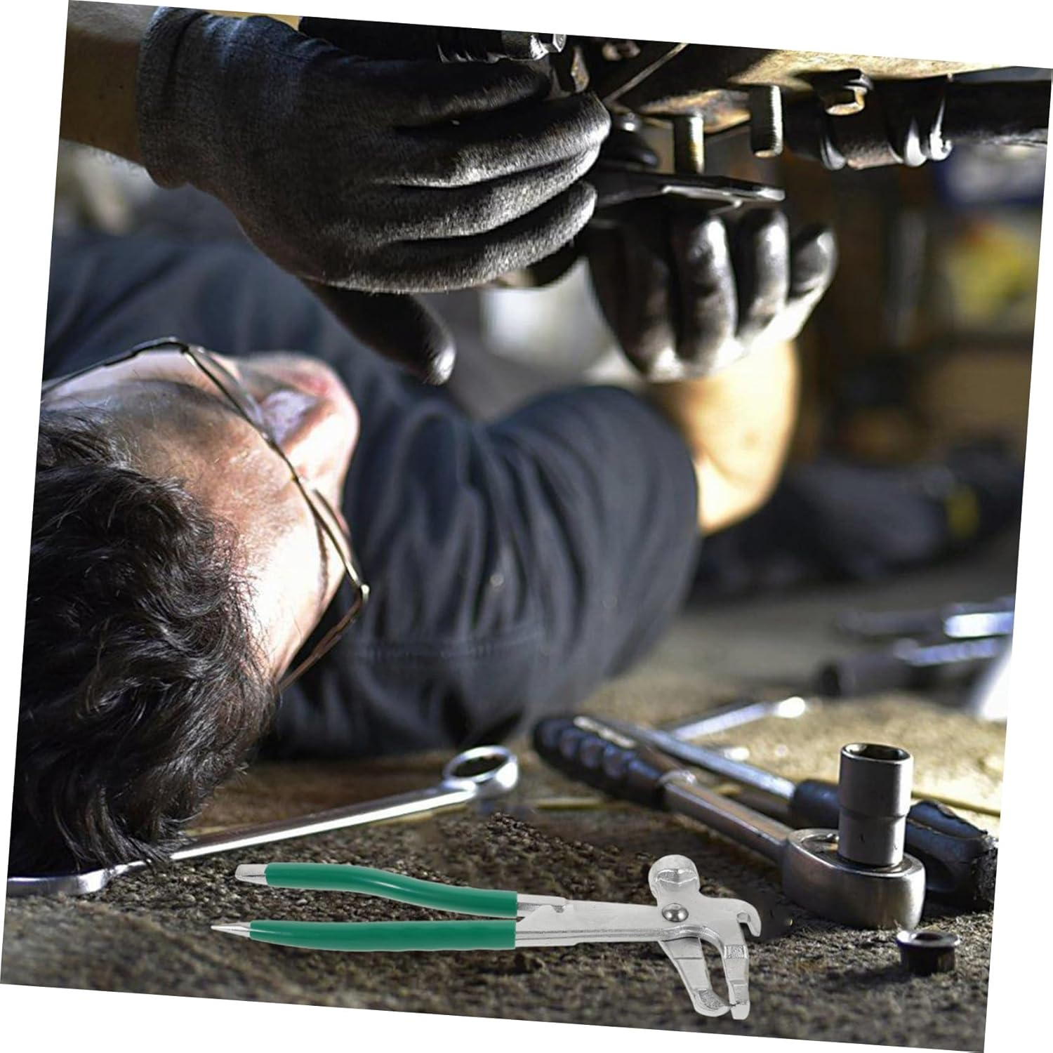 COOLHIYA Wheel Weight Pliers Tire Balancing Weights Accessory Sturdy Metal Construction Ergonomic Handle Efficient Clip-On Tire Repair and Maintenance image number 1