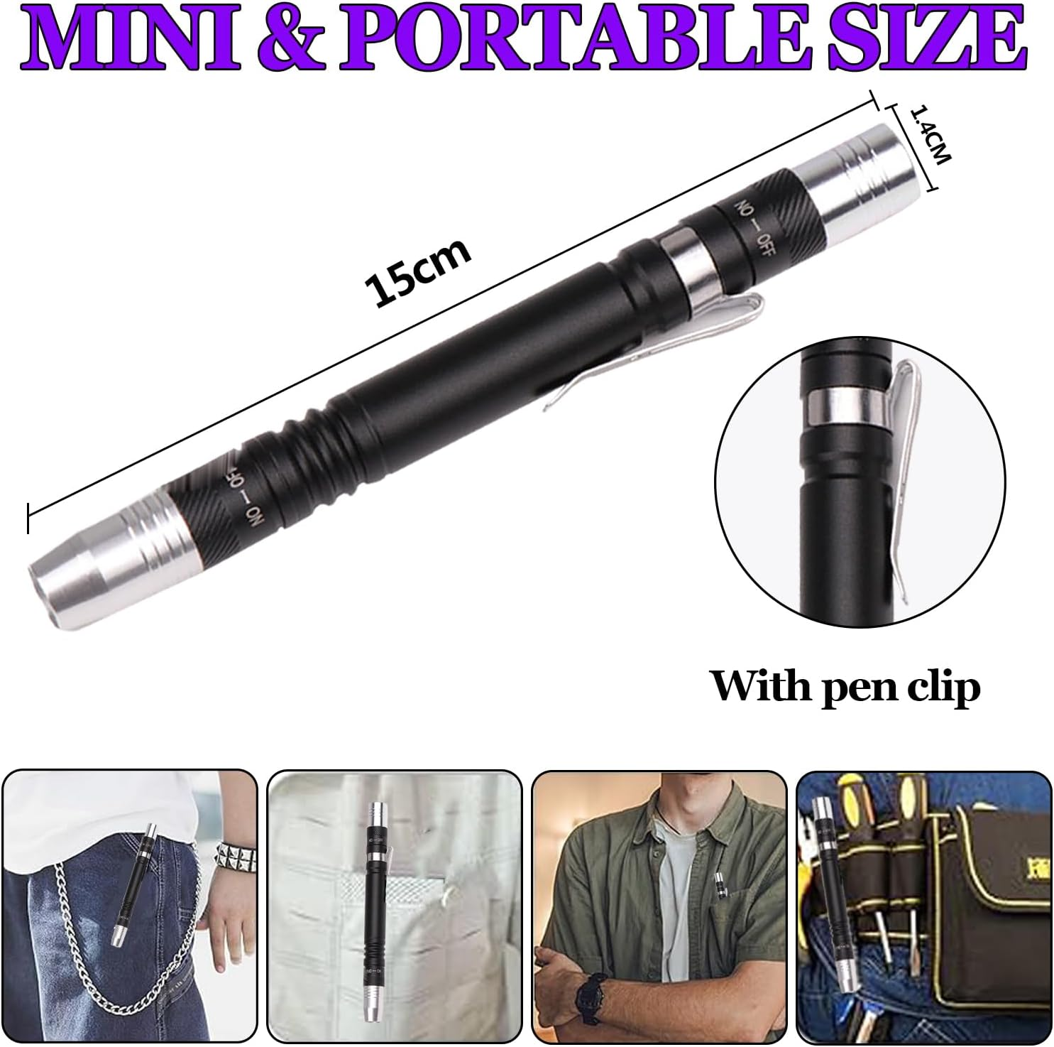 2 Pack UV Flashlight, Portable Blacklight Flashlight, LED Torch with White Light and UV Light Combo, Black Light Pet Urine Detector for Dog Cat, Bed Bugs, Scorpions, Outdoor, Home, Camping image number 6